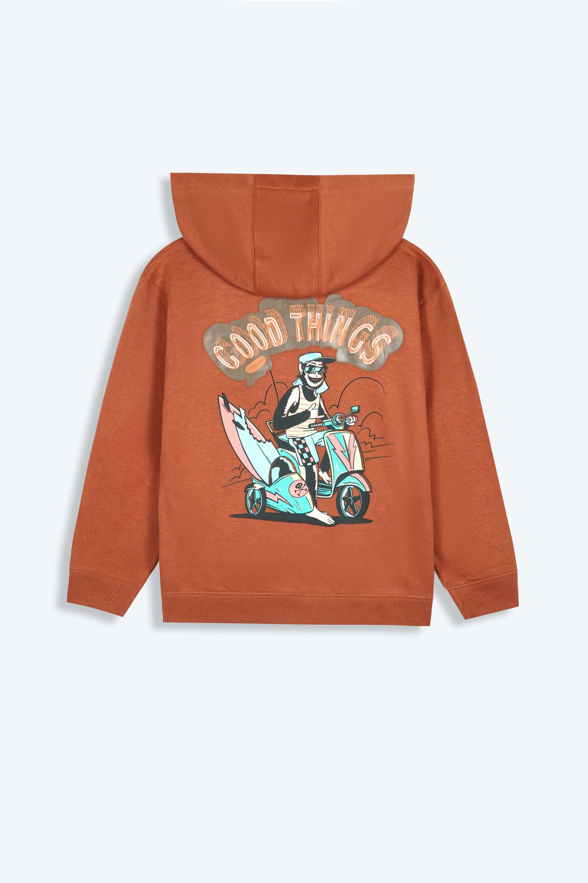 Premium Quality &quot;Good Things&quot; Printed Pull-Over Kangaroo Pocket Fleece Hoodie