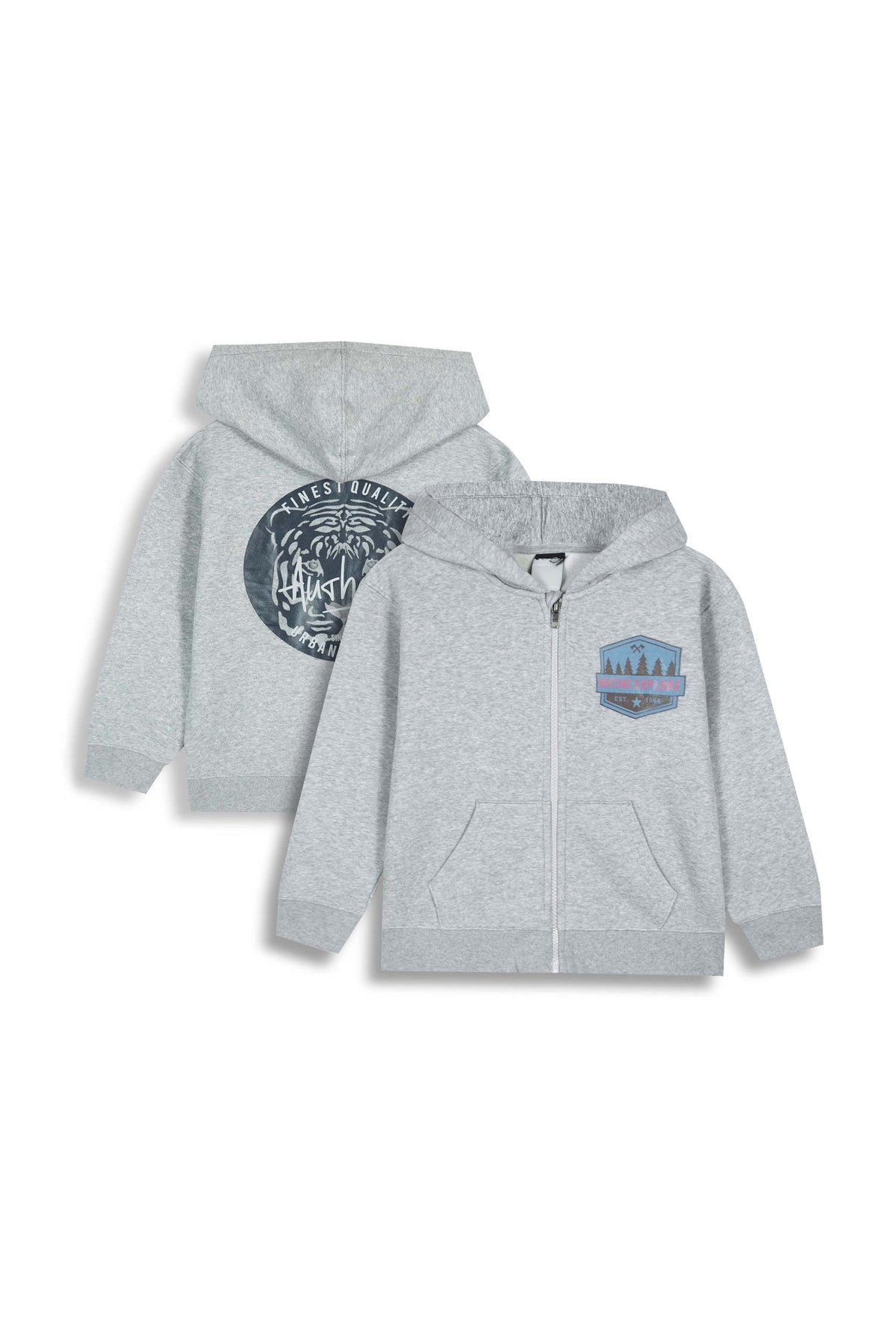 Boys Premium Quality &quot;Nature Explore&quot; Printed Fleece Zipper Hoodie