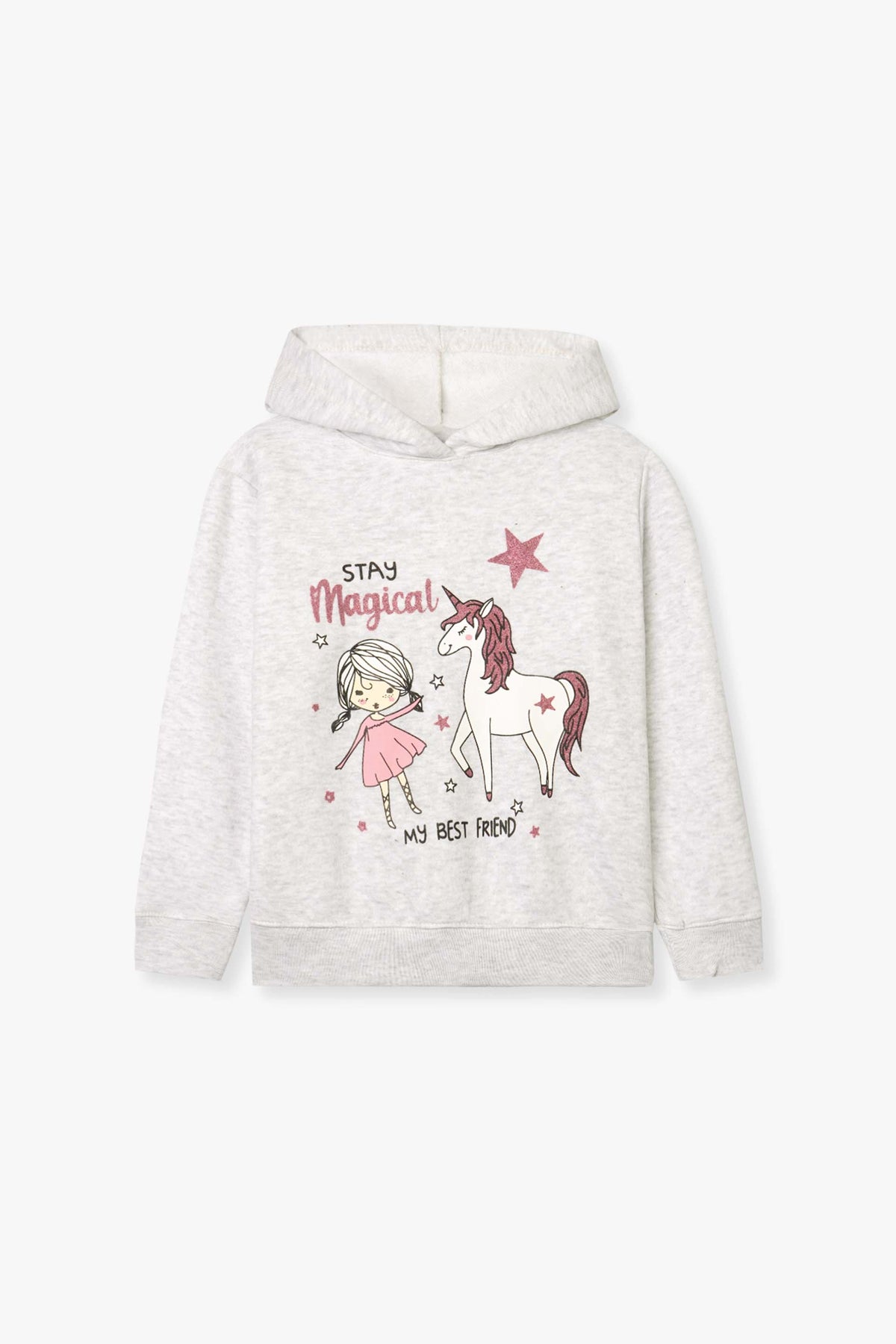 Premium Quality &quot;Stay Magical&quot; Printed Fleece Pullover Hoodie Suit For Girls