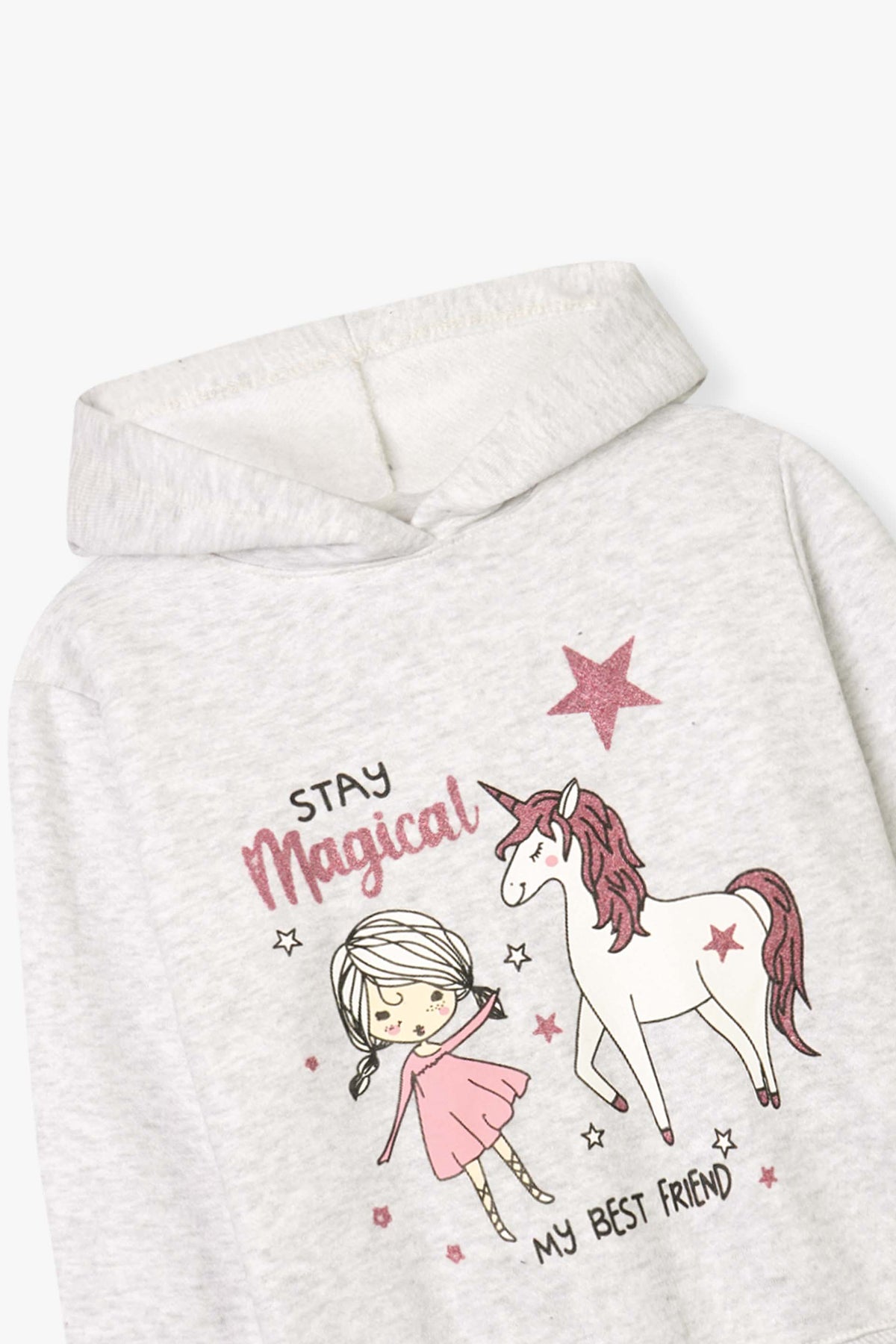Premium Quality &quot;Stay Magical&quot; Printed Fleece Pullover Hoodie Suit For Girls