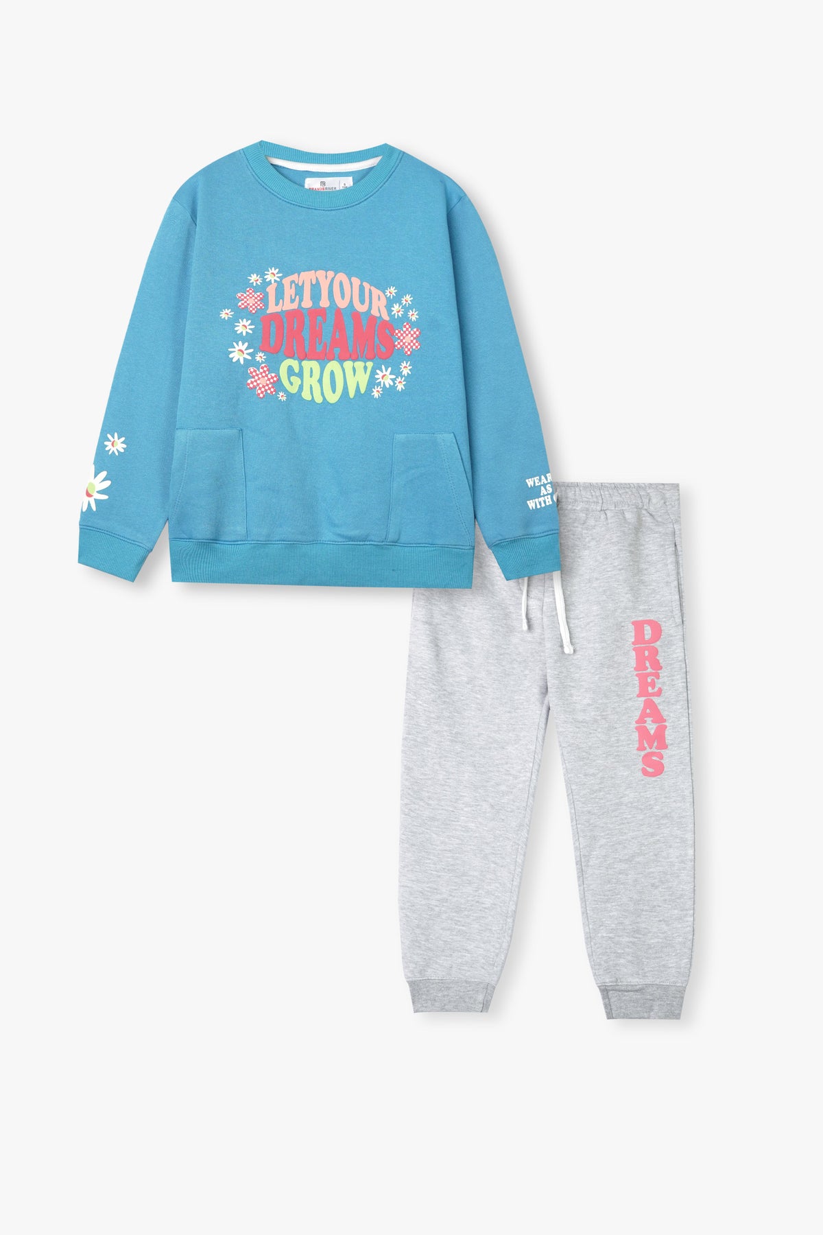 Premium Quality "LET YOUR DREAMS GROW" Printed Fleece Suit For Girls