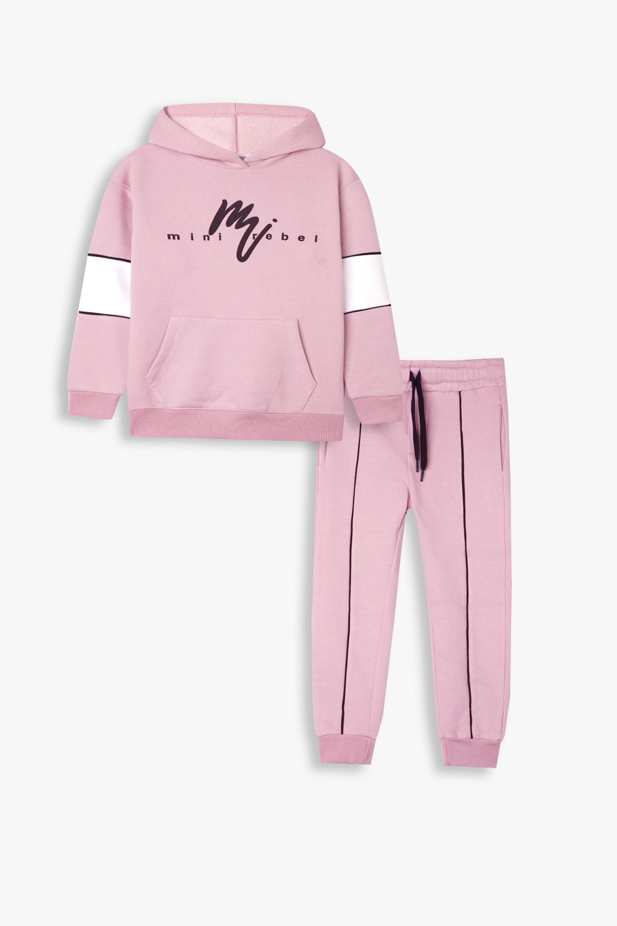 Premium Quality &quot;Mini Rebel&quot; Printed Fleece Pullover Hoodie Suit For Kids