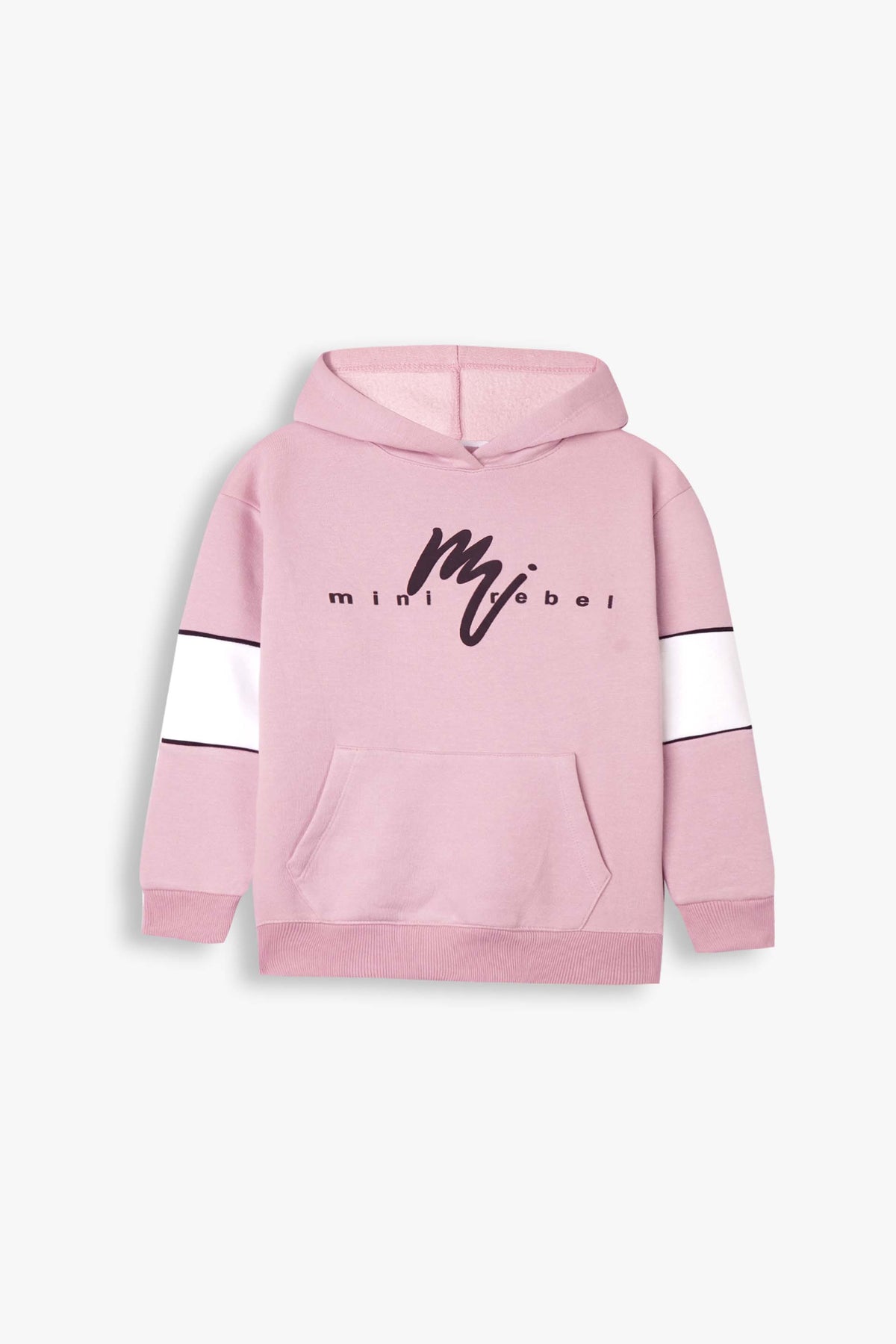 Premium Quality &quot;Mini Rebel&quot; Printed Fleece Pullover Hoodie Suit For Kids