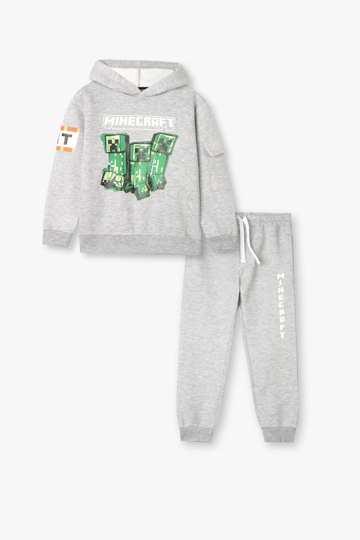 Premium Quality &quot;Minecraft&quot; Printed Grey Hoodie Suit For Boys