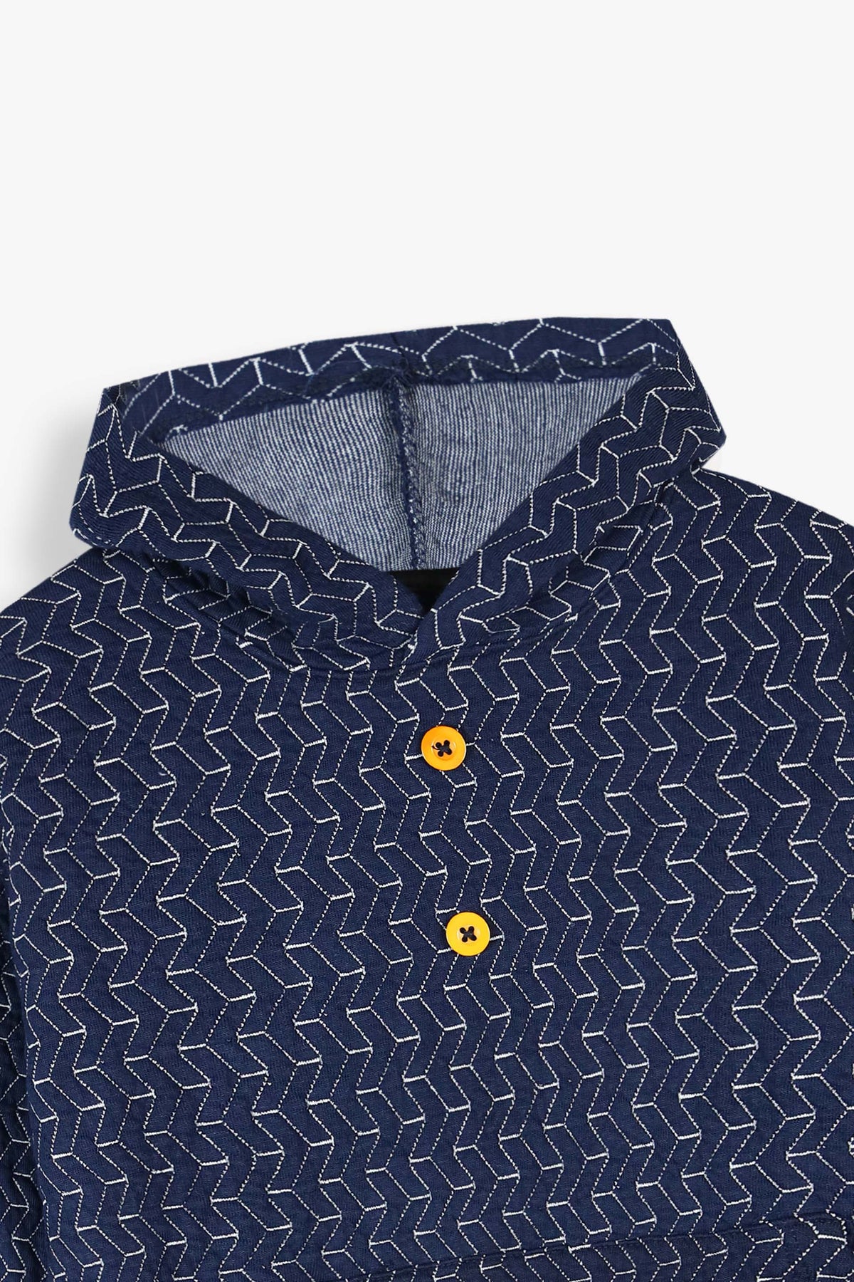 Premium Quality Quilted Jacquard Navy Tracksuit For Kids .