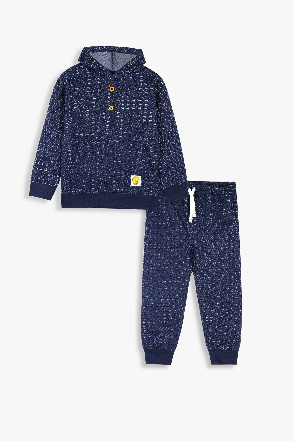 Premium Quality Quilted Jacquard Navy Tracksuit For Kids .