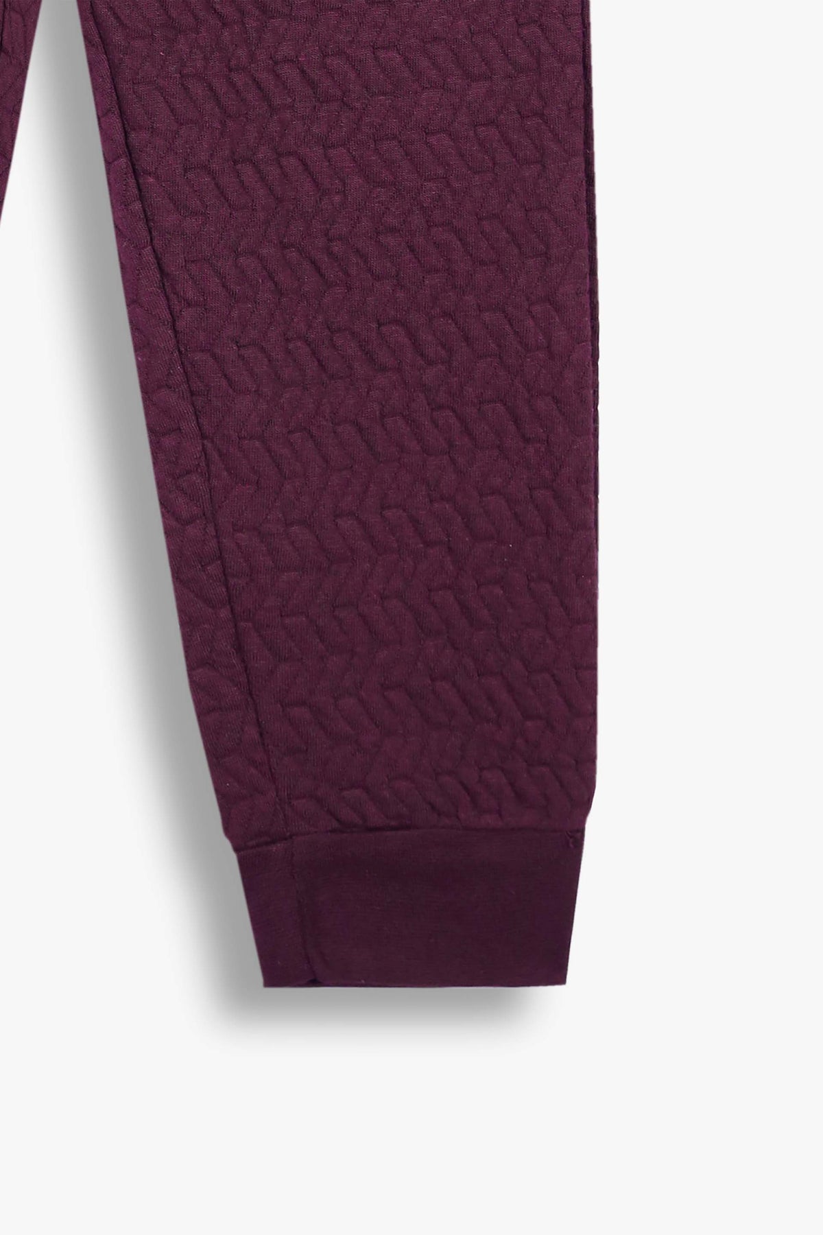 Premium Quality Quilted Jacquard Mahroon Tracksuit For Kids.