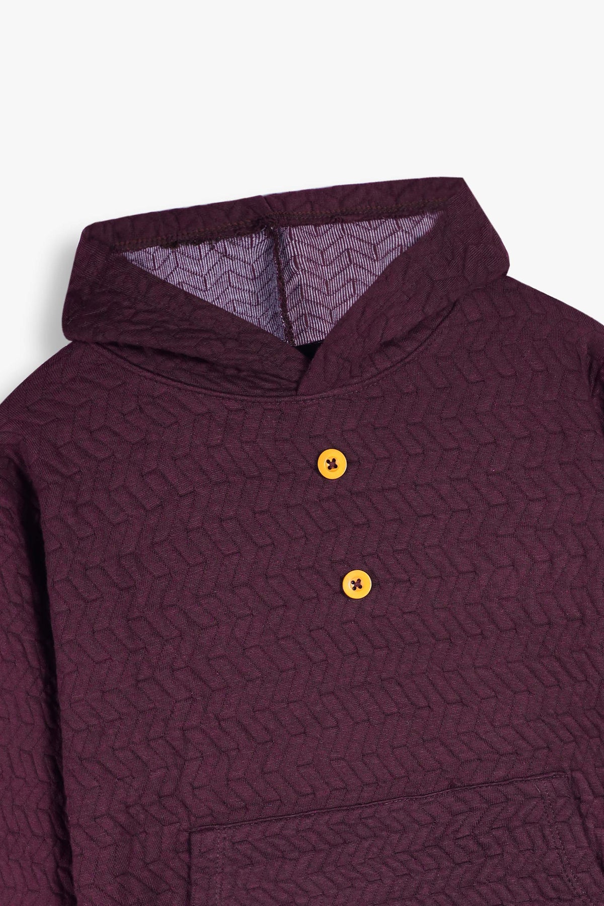 Premium Quality Quilted Jacquard Mahroon Tracksuit For Kids.