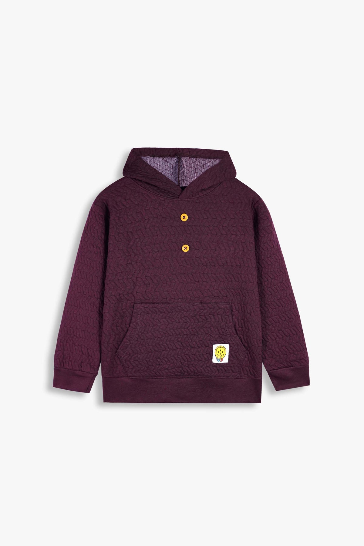 Premium Quality Quilted Jacquard Mahroon Tracksuit For Kids.
