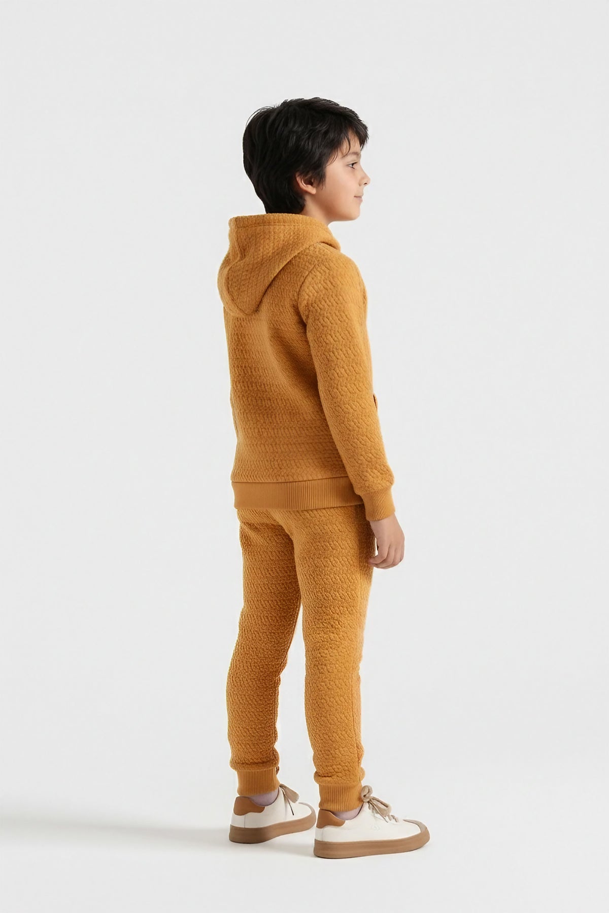 Premium Quality Quilted Jacquard  Mustard Tracksuit For Kids
