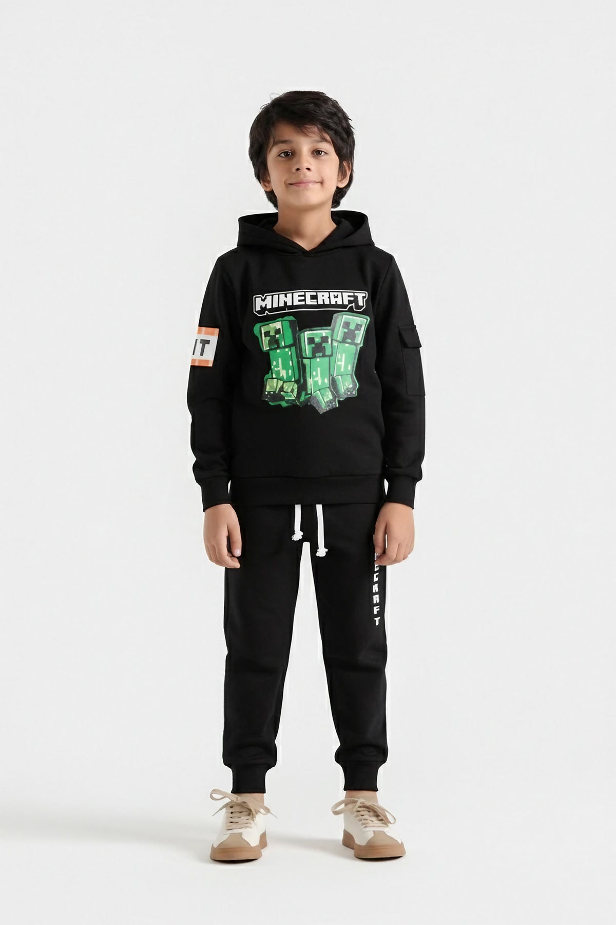 Premium Quality &quot;Minecraft&quot; Printed Black Hoodie Suit For Boys