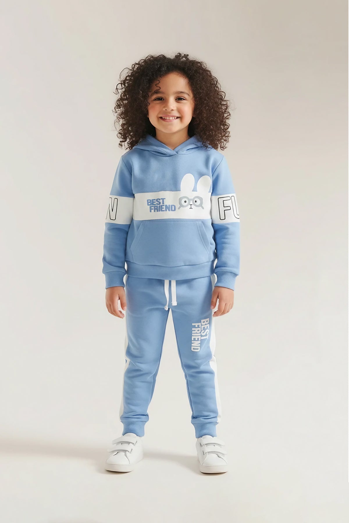 Premium Quality &quot;Best Friend&quot; Printed fleece Hoodie Suits For Girls