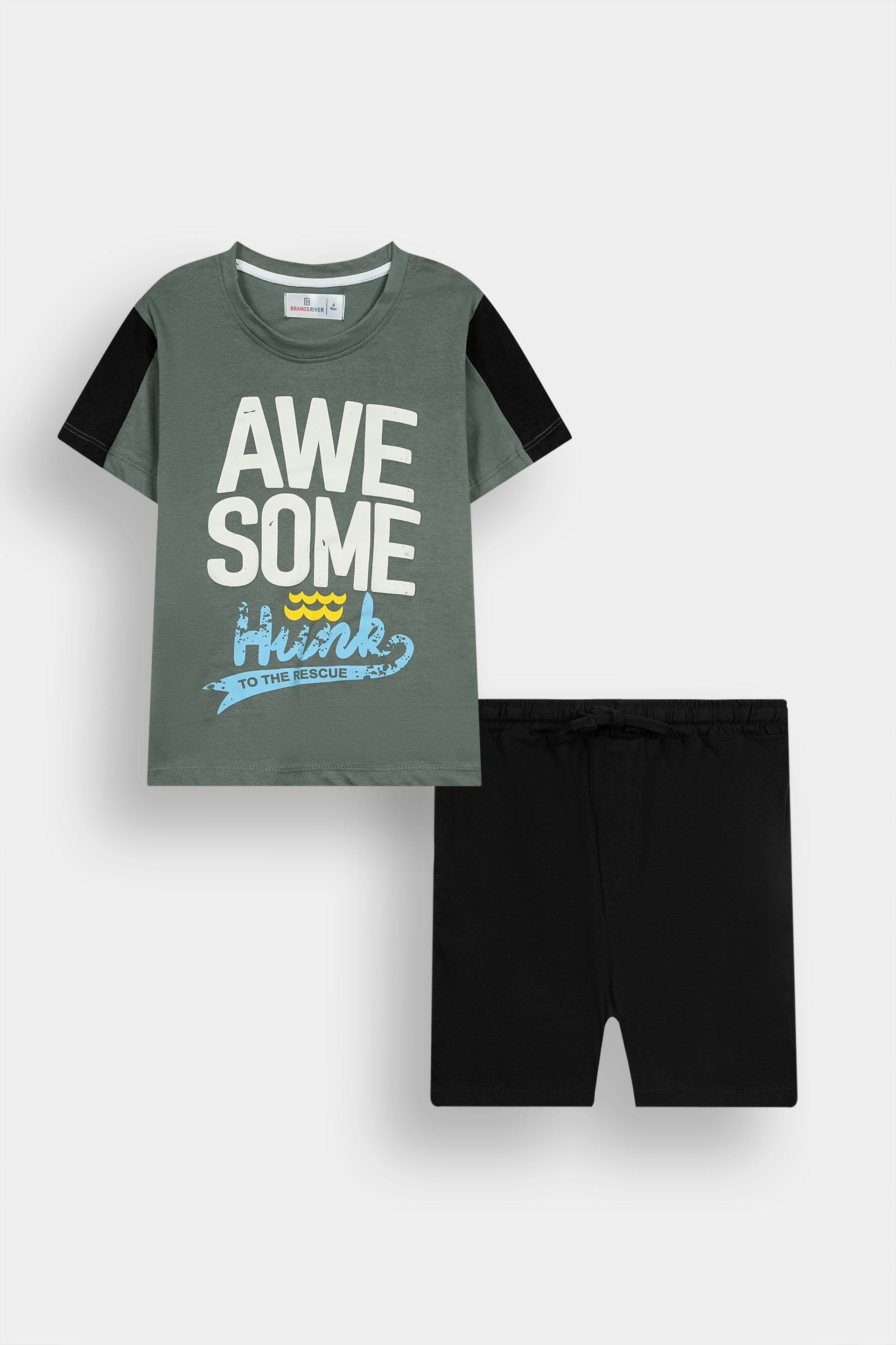 Premium Quality "AWESOME" Printed Summer Suit For Boys