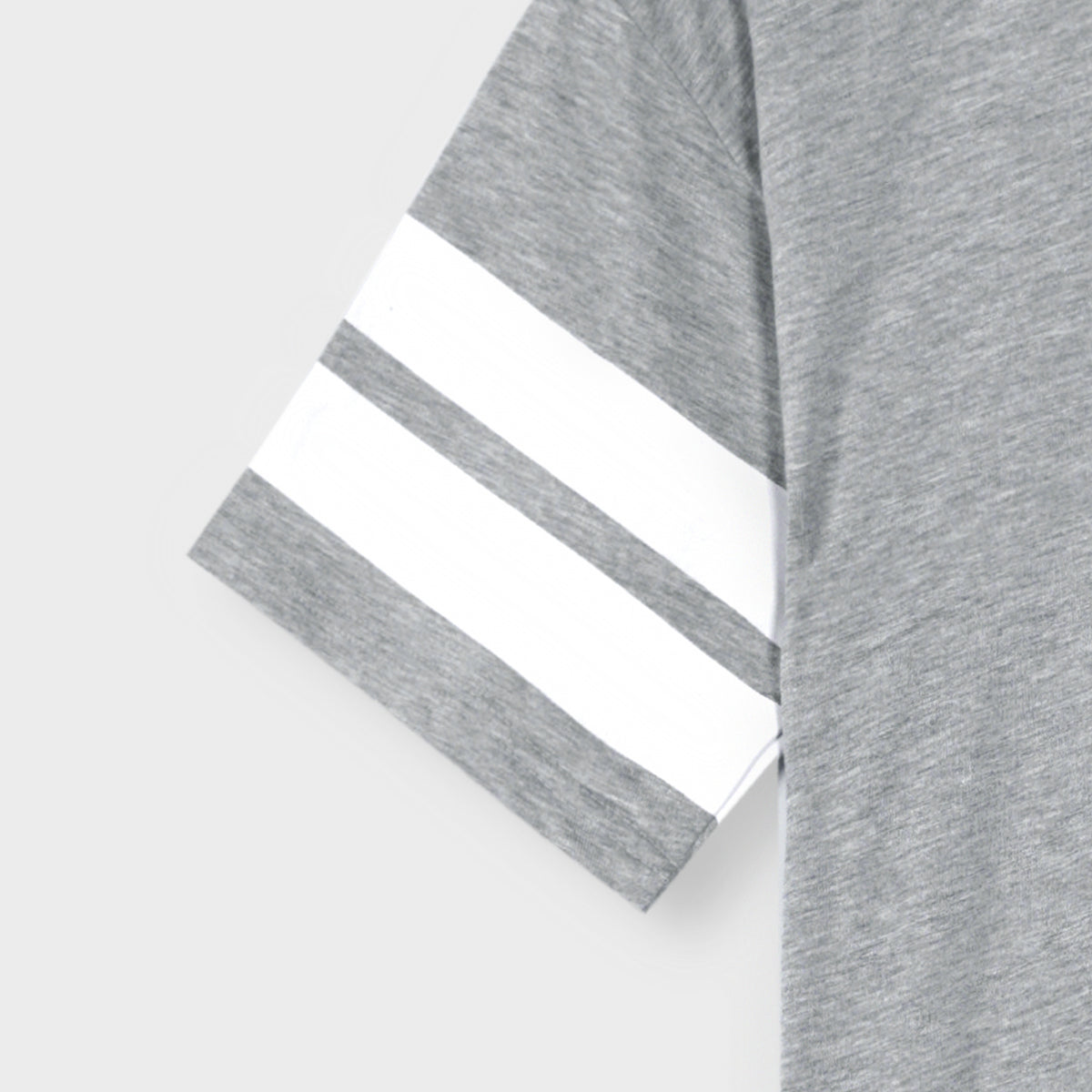 Premium Quality Cotton &quot;Striped Sleeve&quot; Grey Marl T-shirt For Men