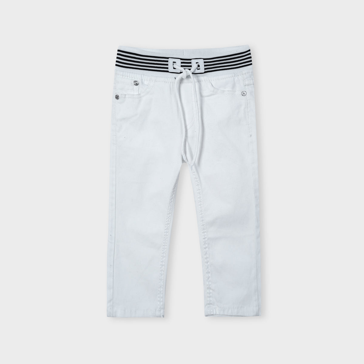 Boys Premium Quality Adjustable Stretch White Jeans