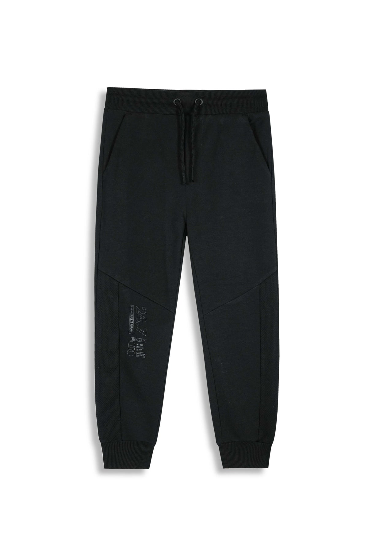 Premium Quality &quot;Endless Energy&quot; Printed Black Trouser For Boys