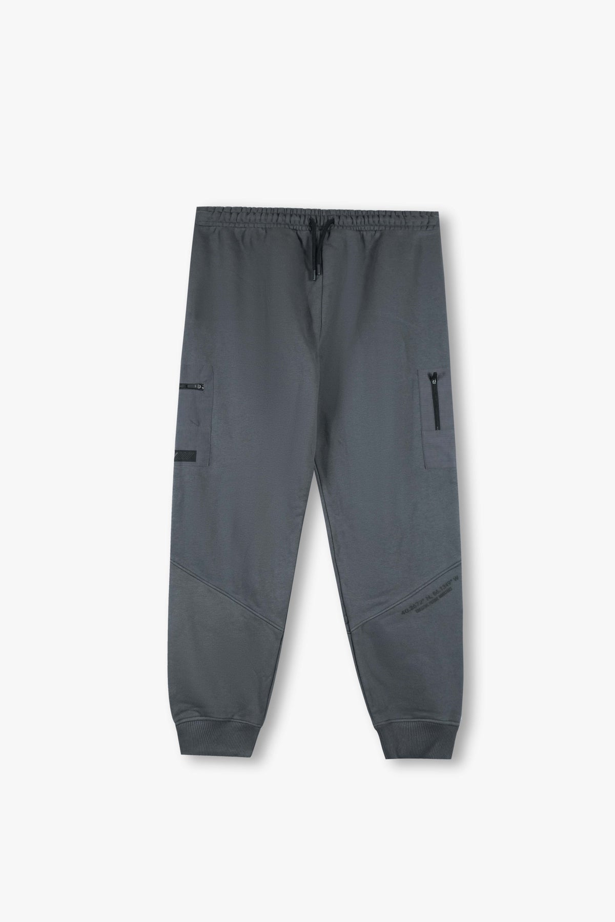 Premium Quality Zip Pocket  Fleece Grey Trouser For Boys