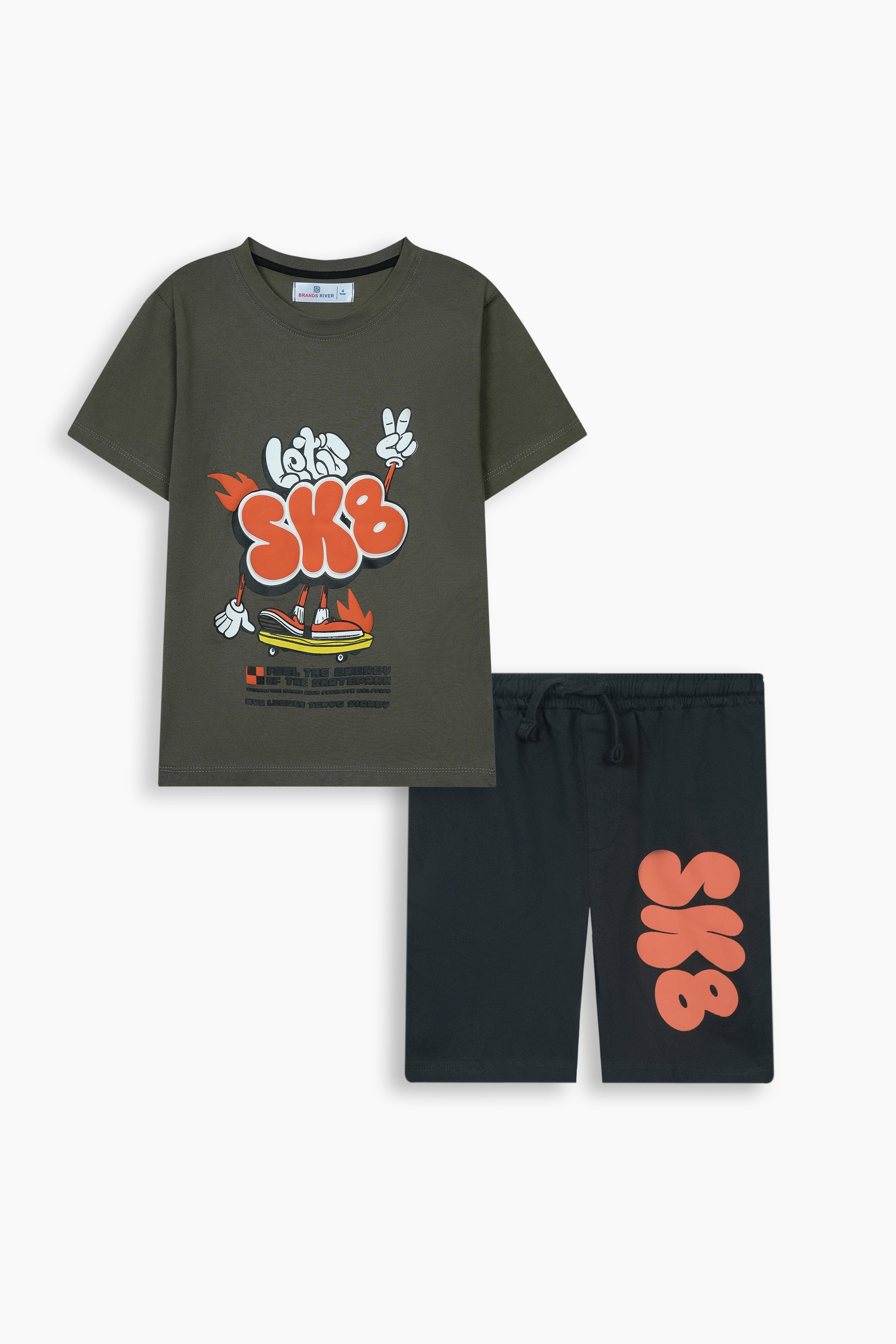 Premium Quality "SKB" Printed Summer Suit For Boys