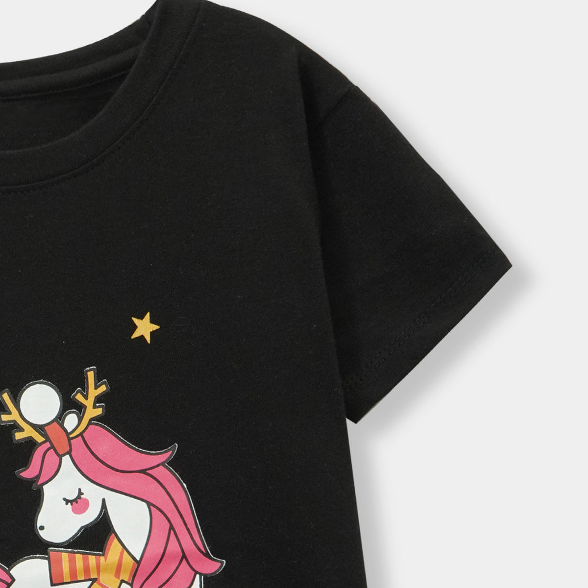 Girls &quot;Unicorn&quot; Printed Black T-Shirt