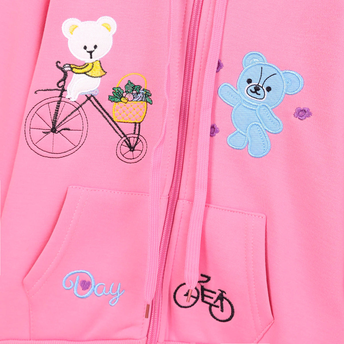 Imported Embroidered Fleece Hoodie For Girls