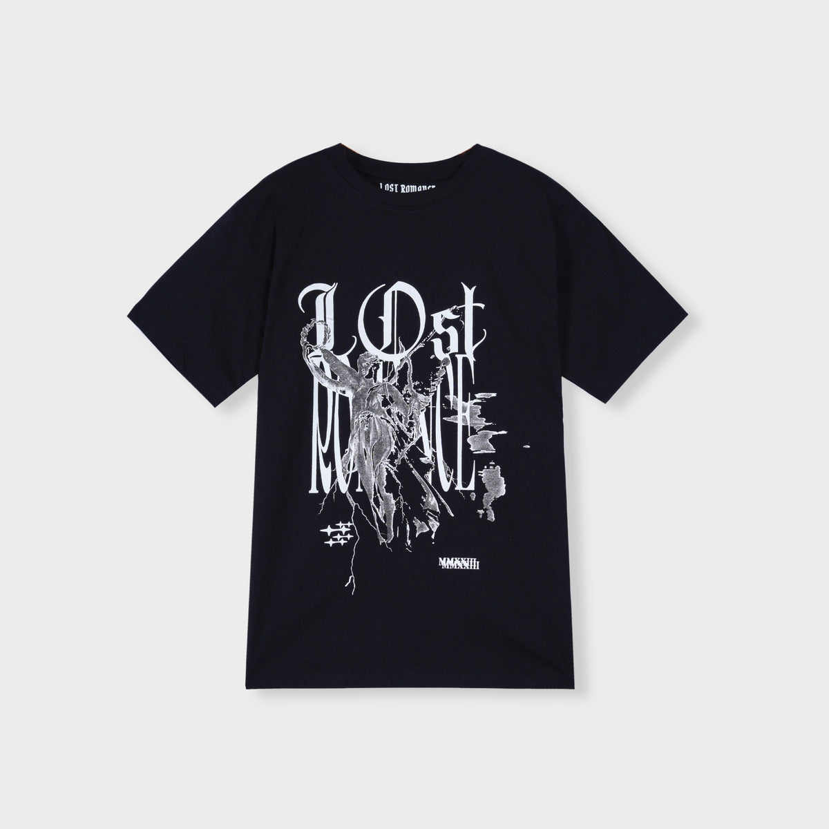 Premium Quality Cotton &quot;Lost Romance&quot; Graphic Black T-shirt For Men