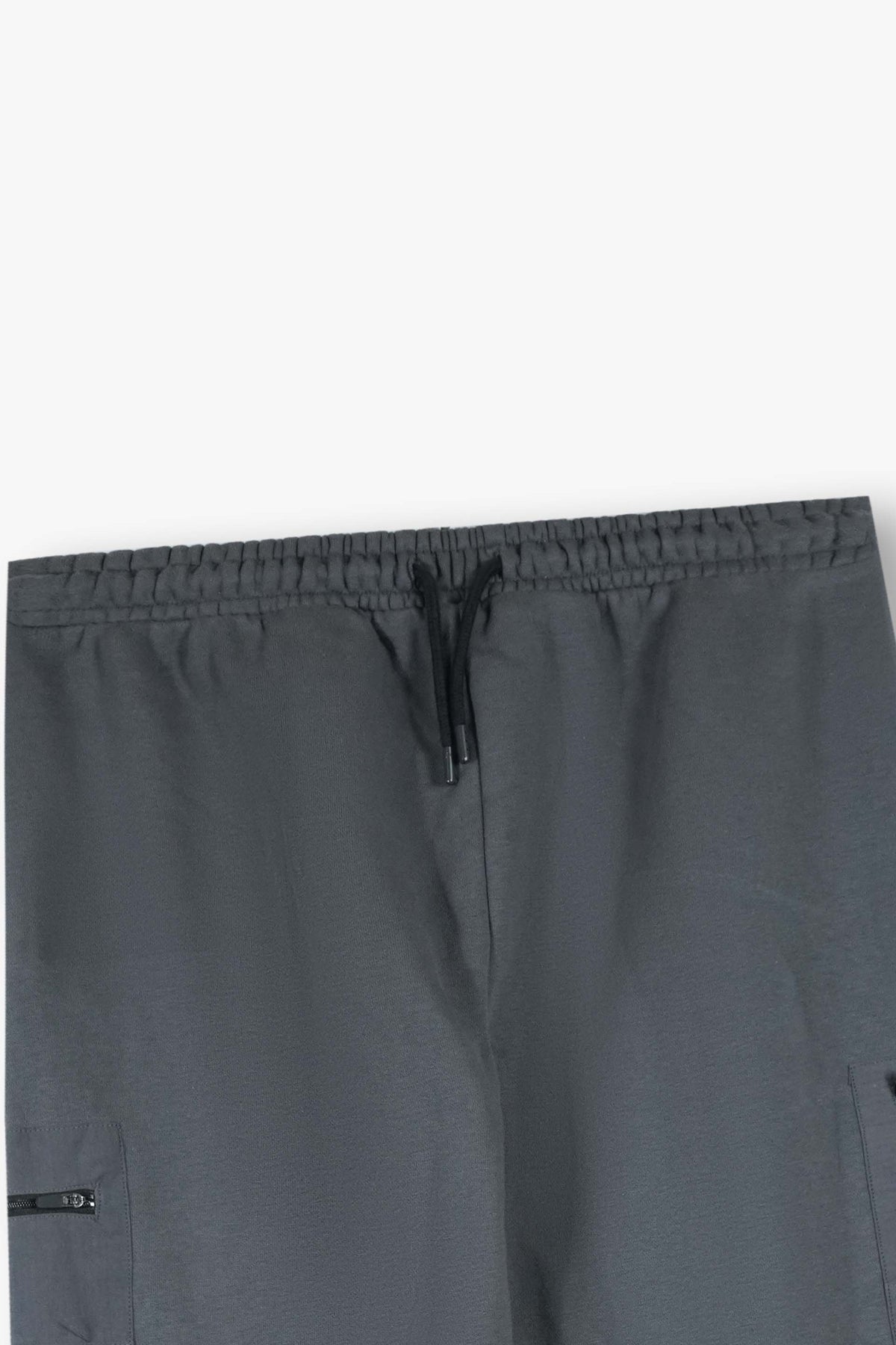 Premium Quality Zip Pocket  Fleece Grey Trouser For Boys