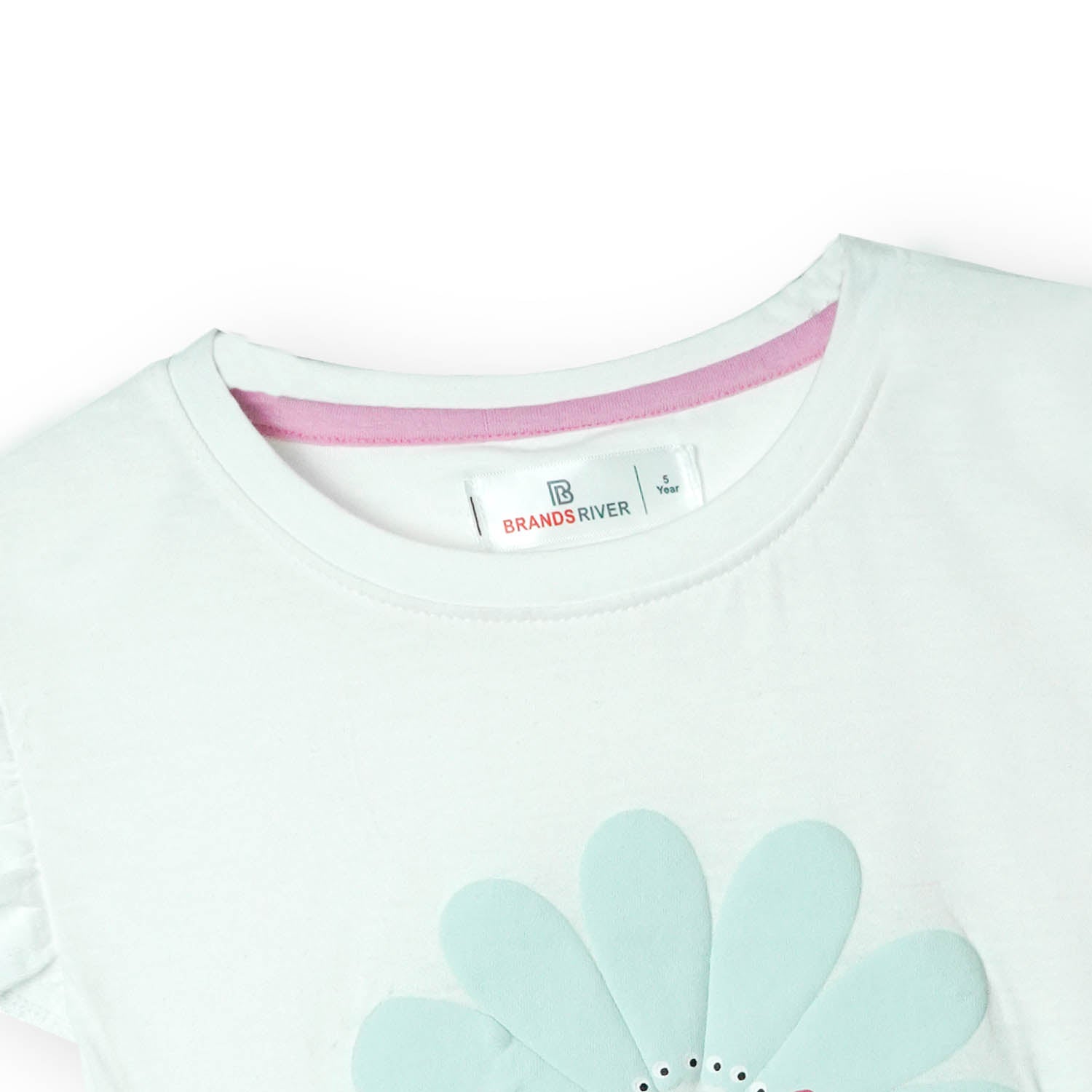 Premium Quality Printed Girls summer suit with Skyblue Shorts