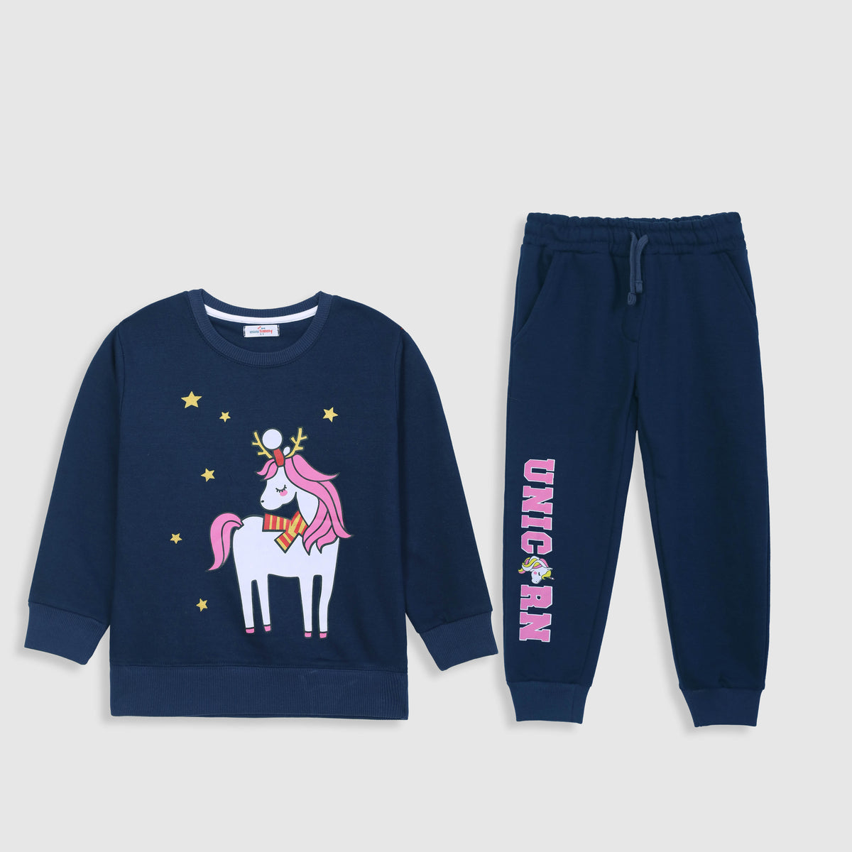 Girls Premium Quality Printed Fleece Navy Suit