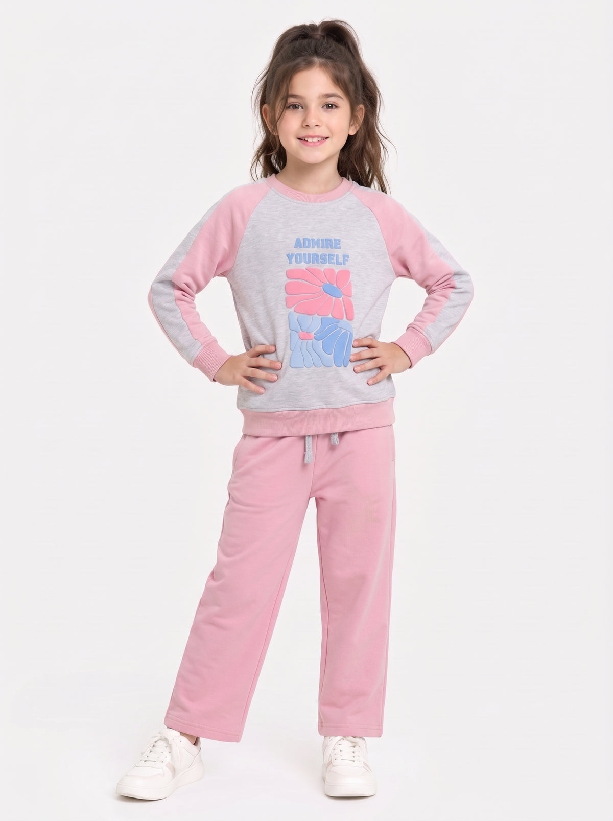 Premium Quality "Admire Yourself" Printed fleece Sweatshirt Suit for Kids