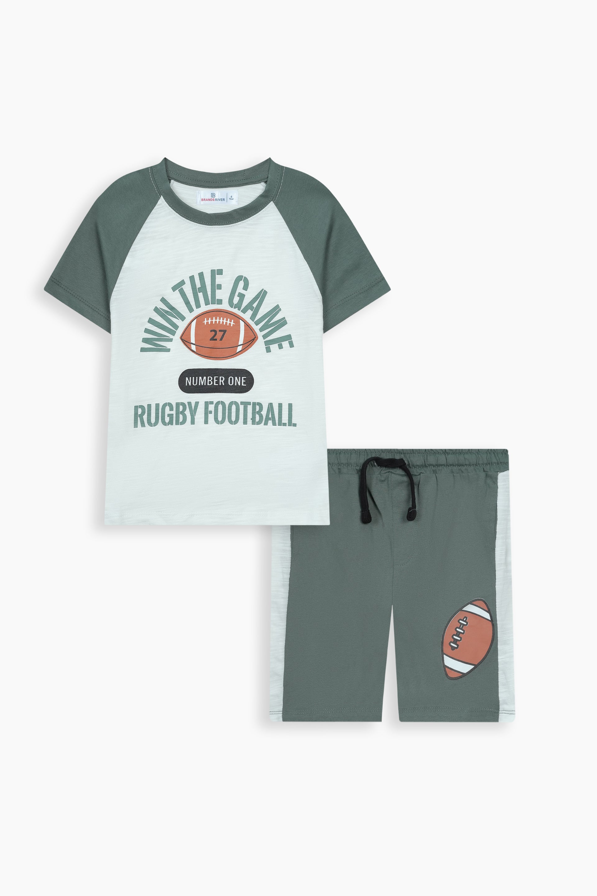 Premium Quality "Win The Game" Printed Summer Suit For Boys