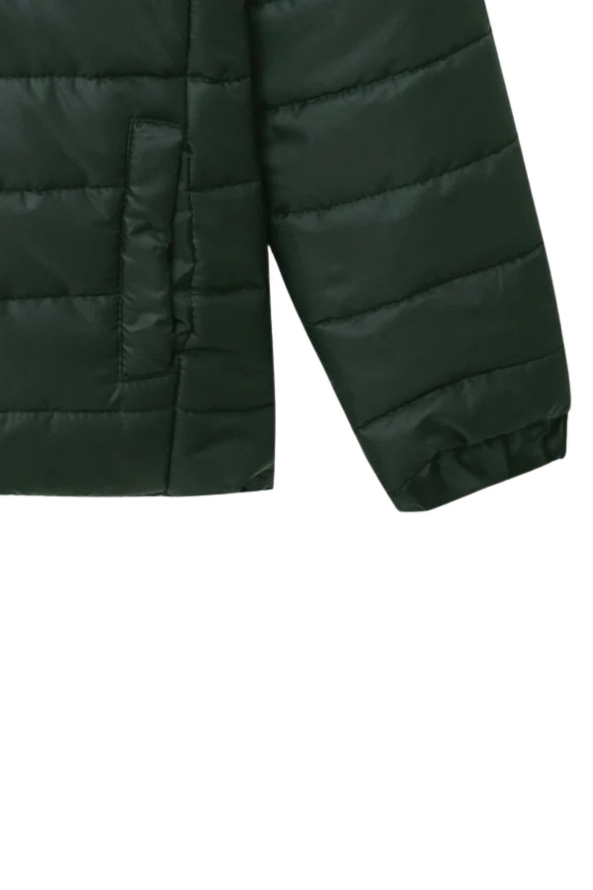 Kids Premium Quality Long Sleeve Olive Puffer Hoodie Jacket