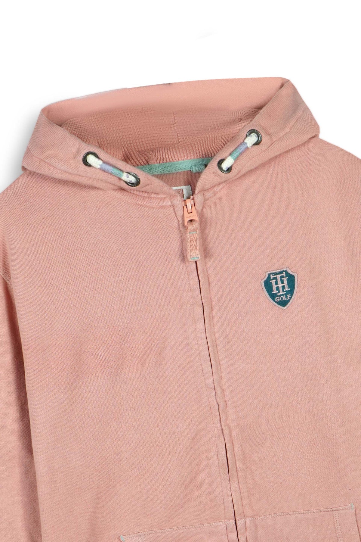 Girls Soft Cotton &quot; Chill Vibes&quot; Embroidered brushed Terry  Zipper Hoodie