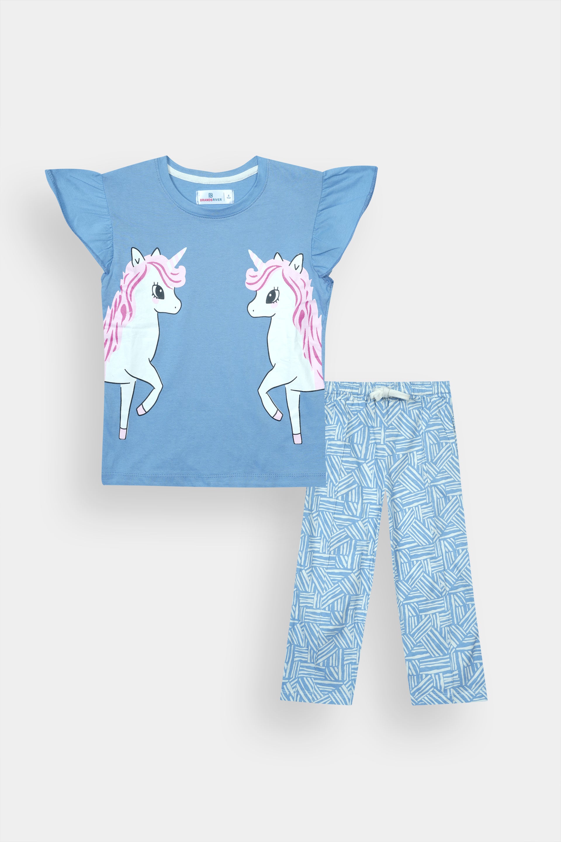 Girls Premium Quality "Unicorn" Printed Summer Suit