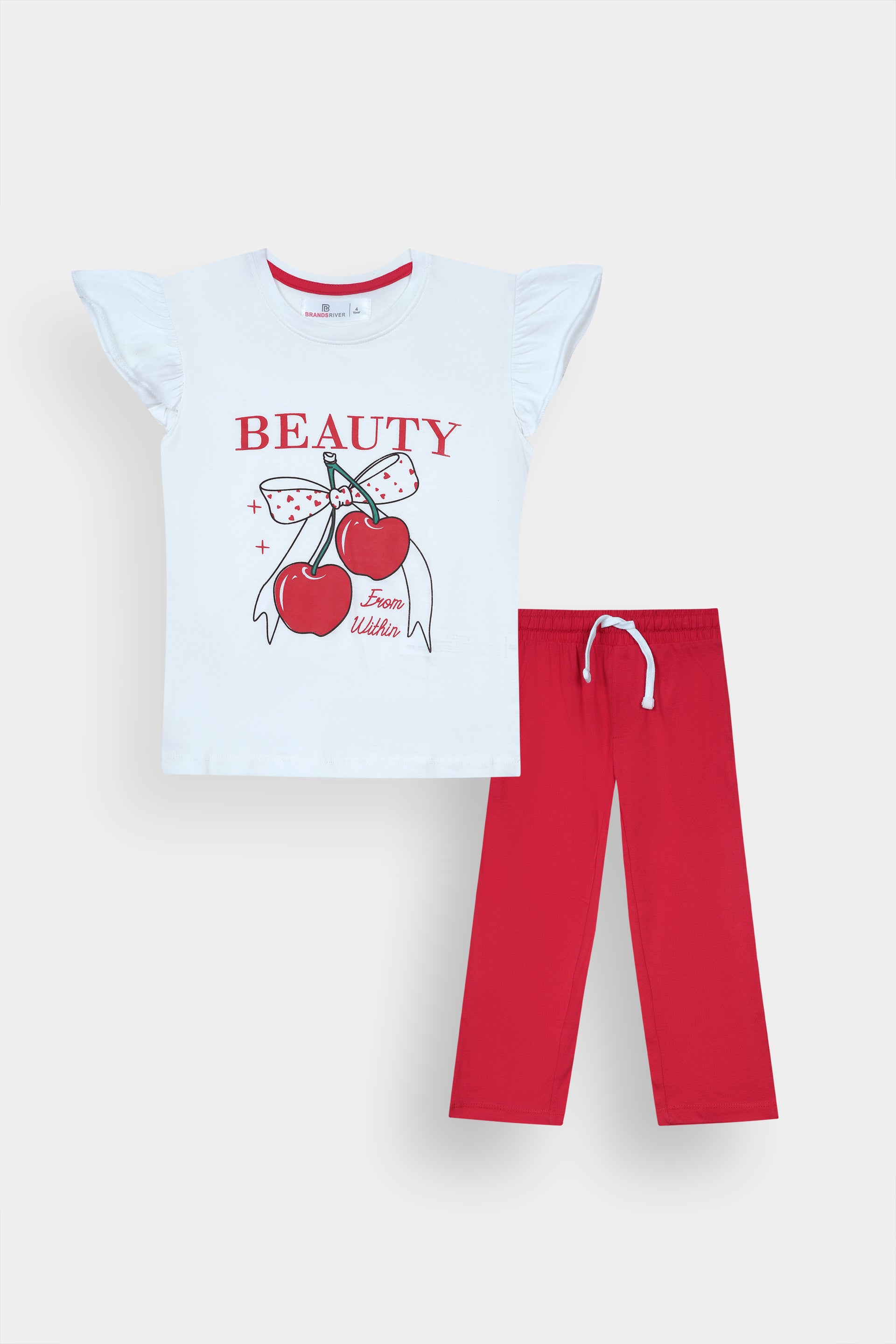 Girls Premium Quality "Girls Beauty" Printed Summer Suit