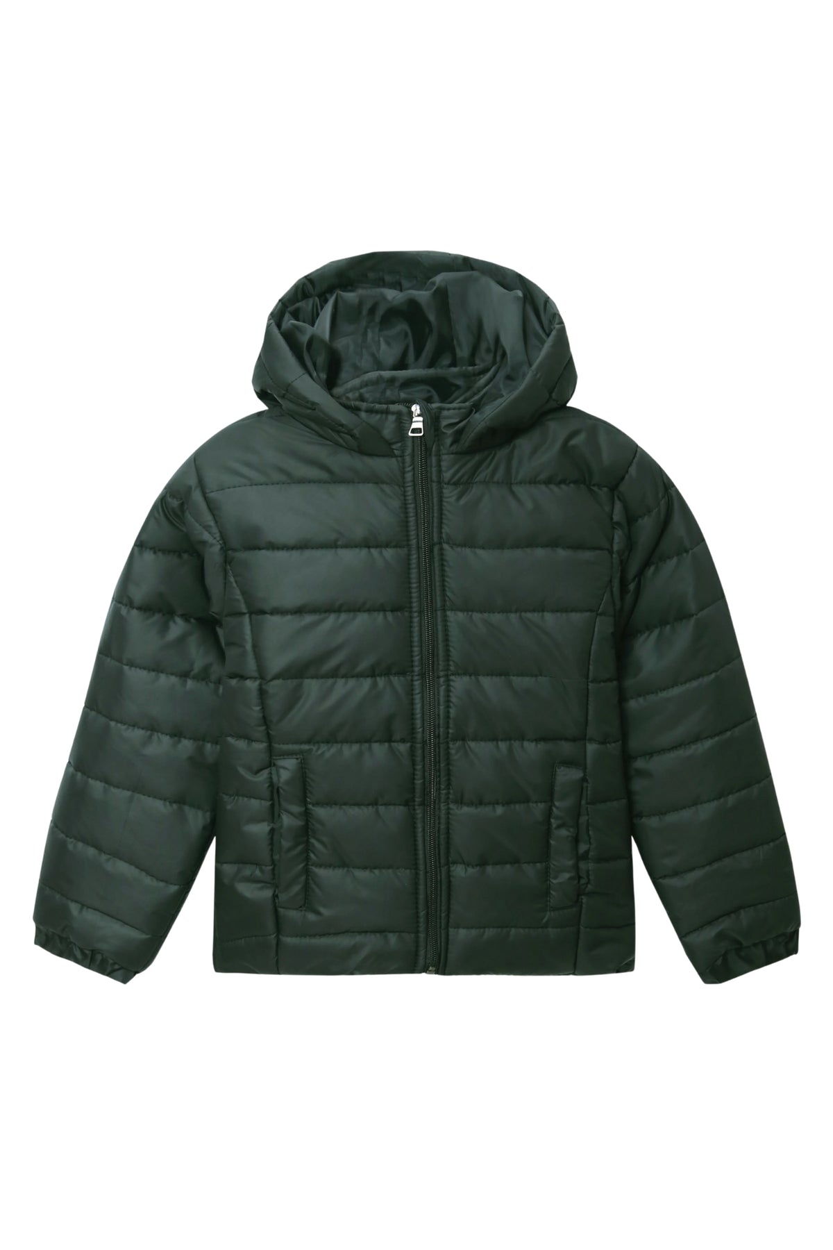 Kids Premium Quality Long Sleeve Olive Puffer Hoodie Jacket