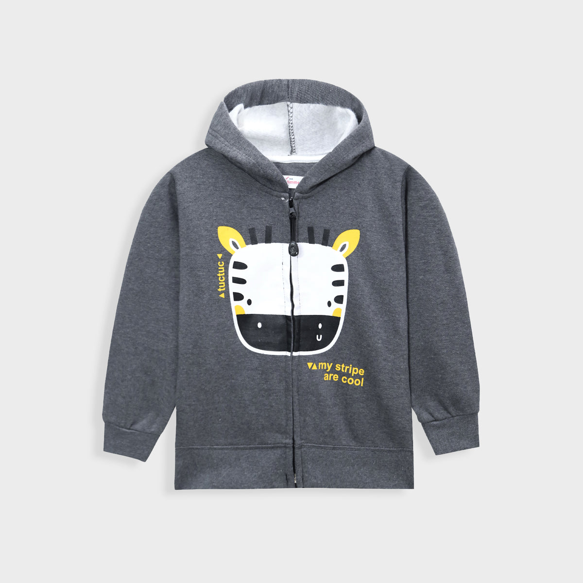 Kids Soft Cotton Printed Fleece Zipper Hoodie