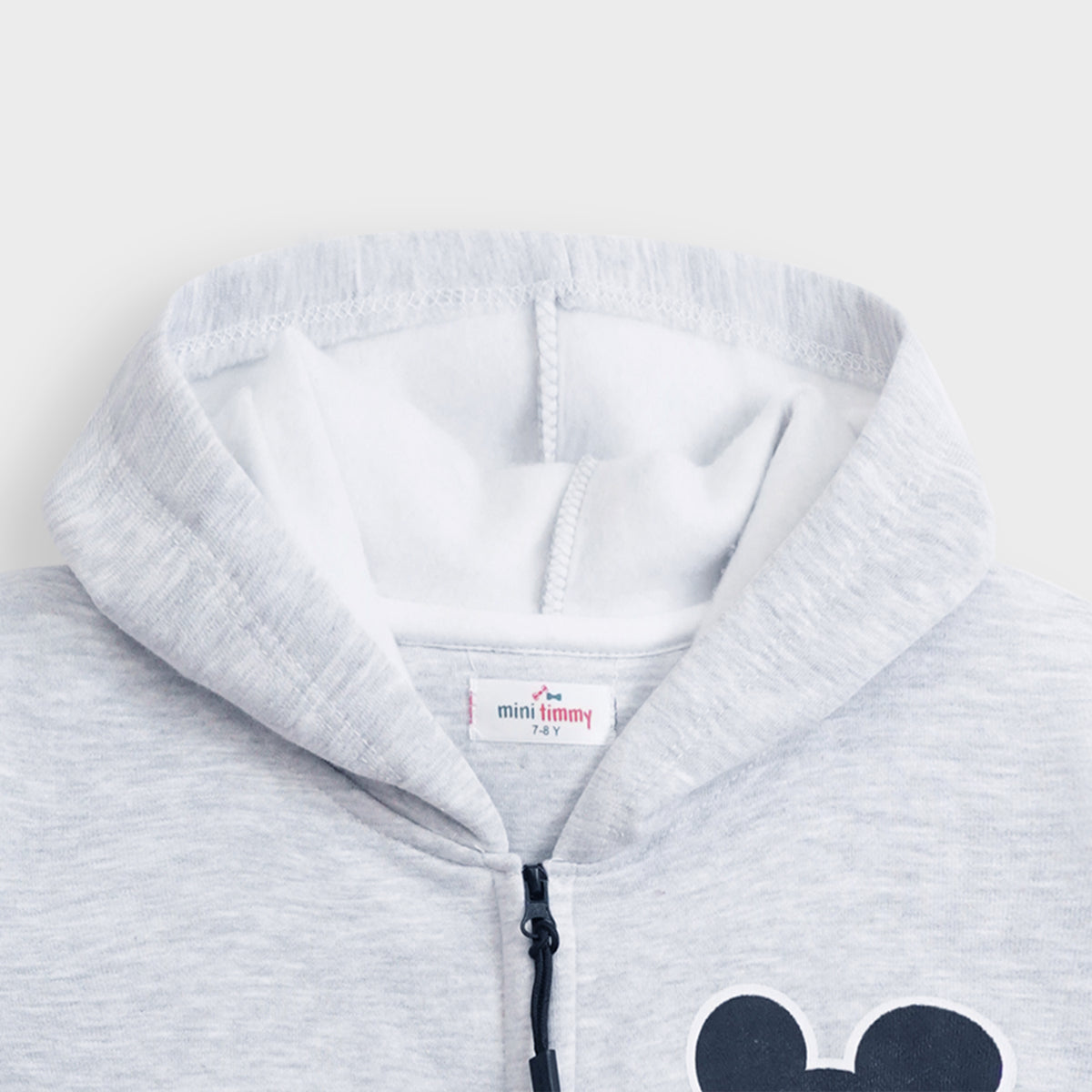 Kids Premium Quality &quot;Mickey&quot; Printed  Fleece Grey ZIPPER HOODIE Tracksuit