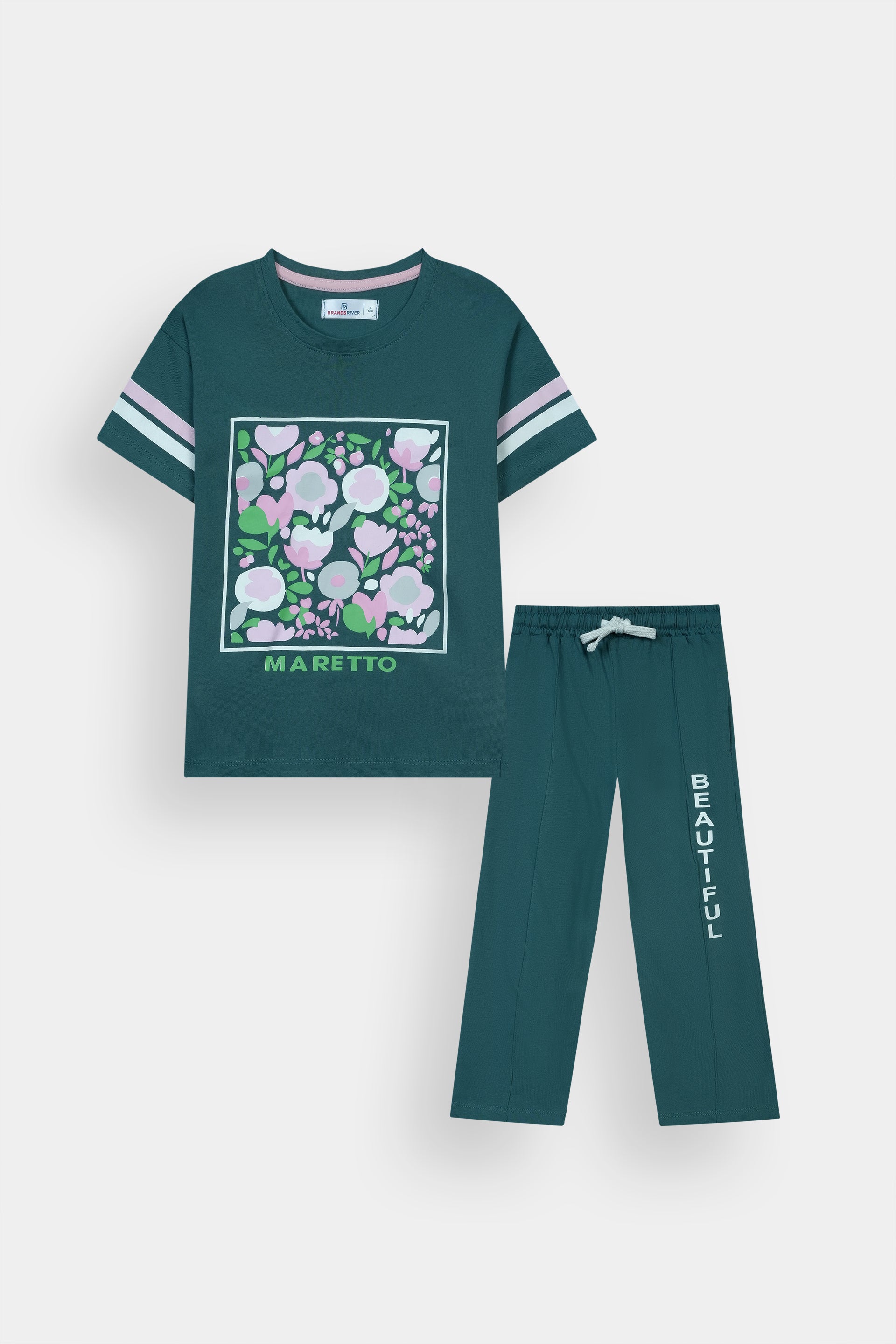 Girls Premium Quality "Beautifull Girl" Printed Summer Suit