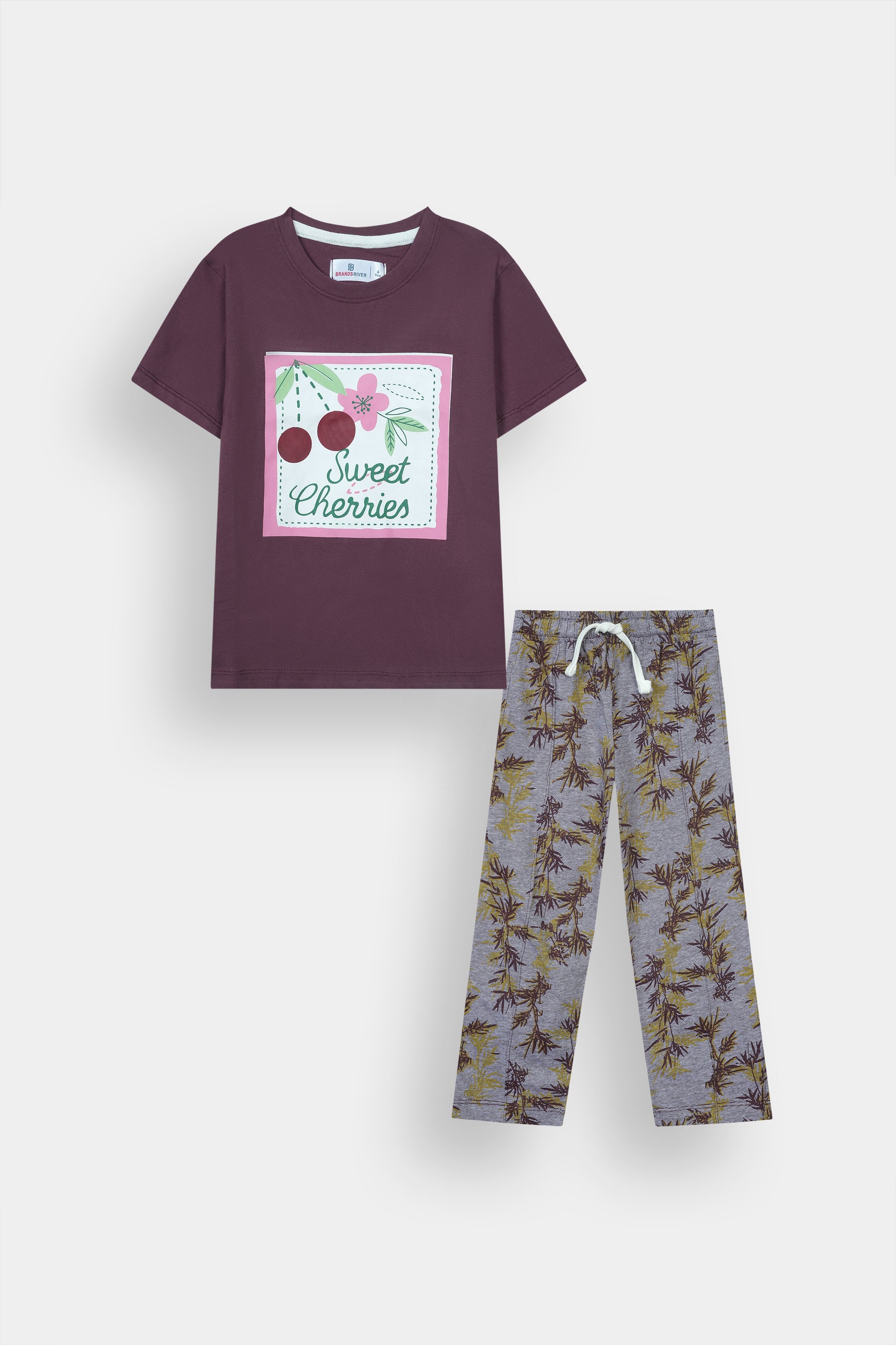 Girls Premium Quality "Sweet Cherries" Printed Summer Suit