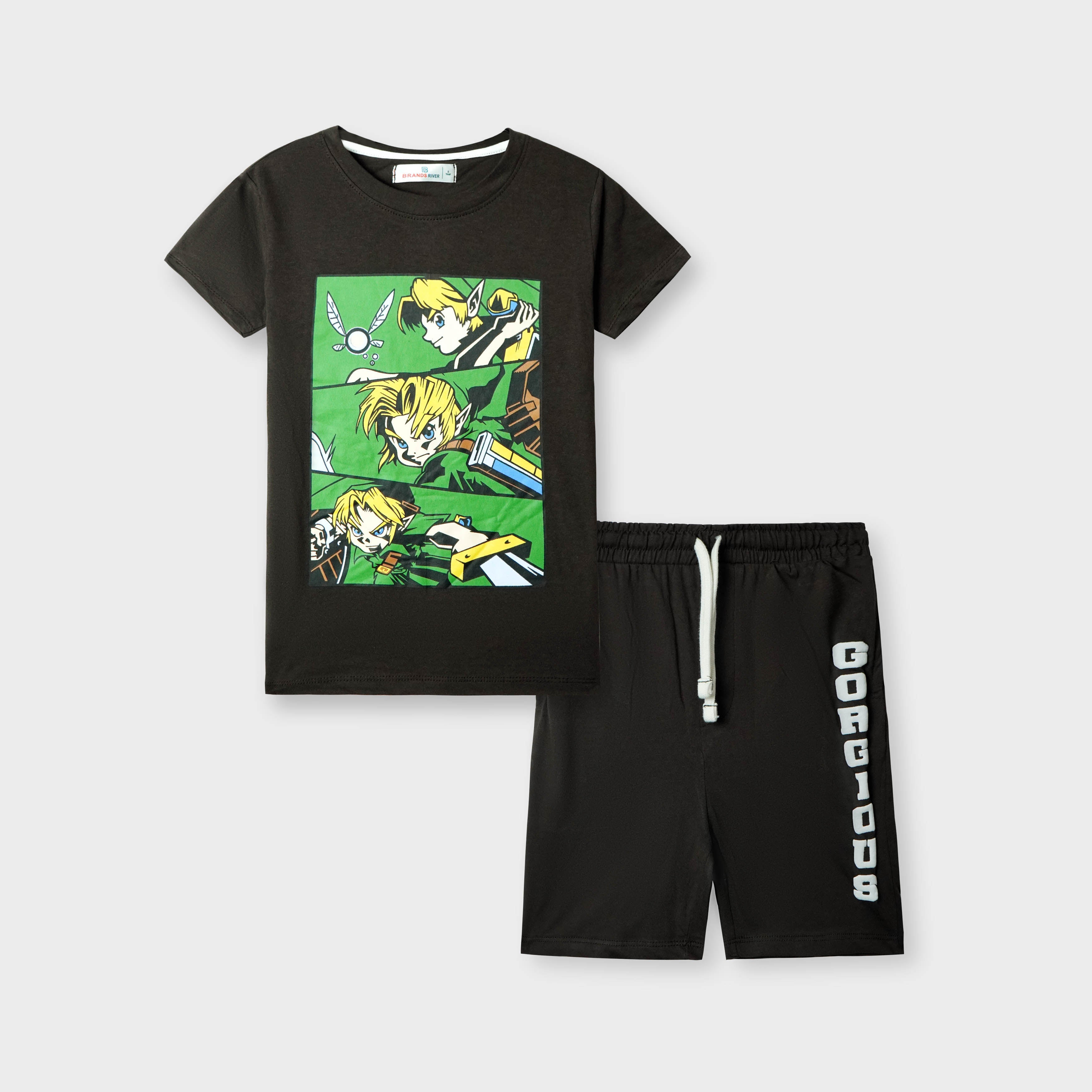 Boys Premium Quality 'LINK' Graphic Printed Summersuit