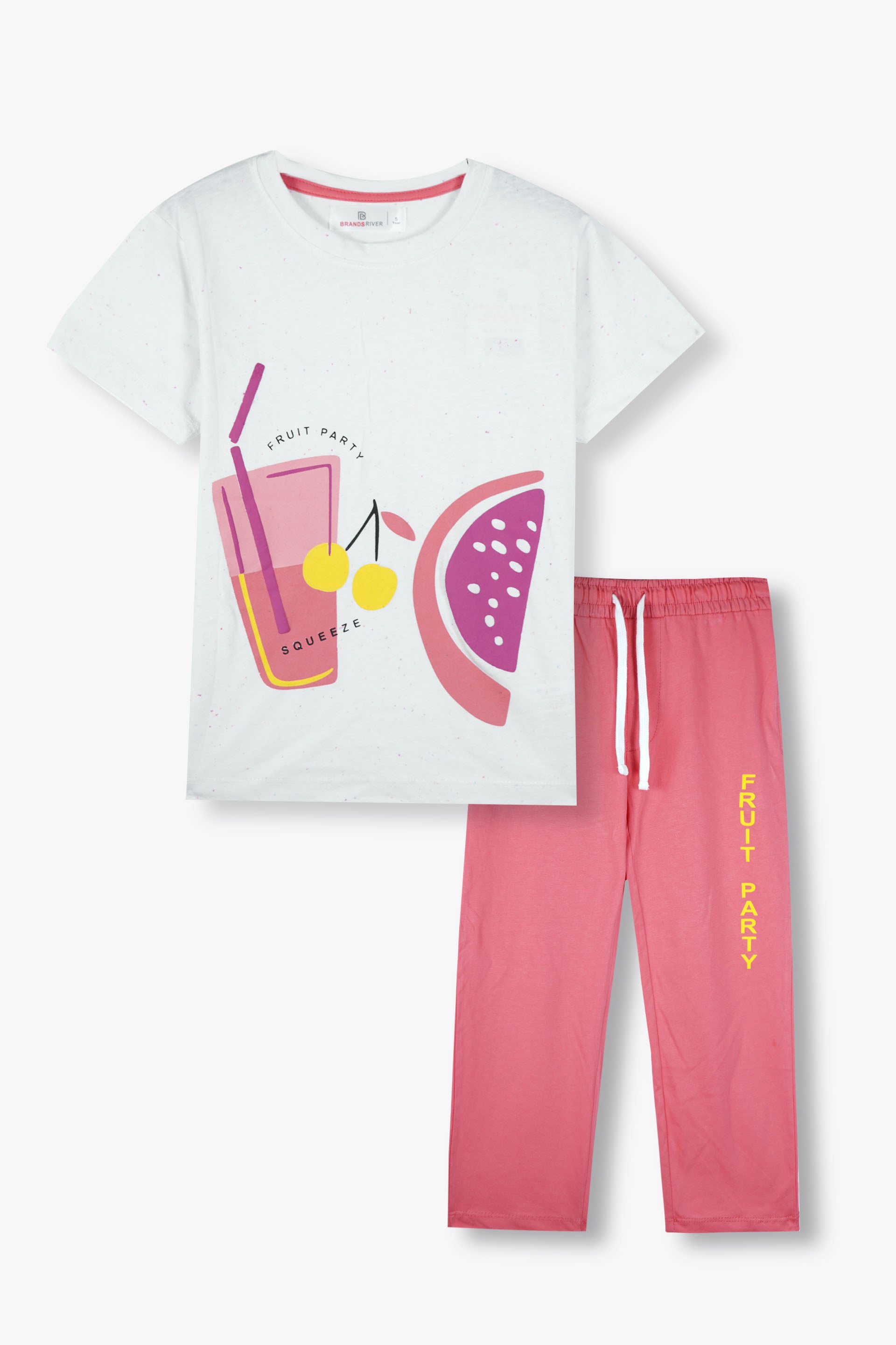 Premium Quality "Fruit Party" Printed Girls Summer Suit