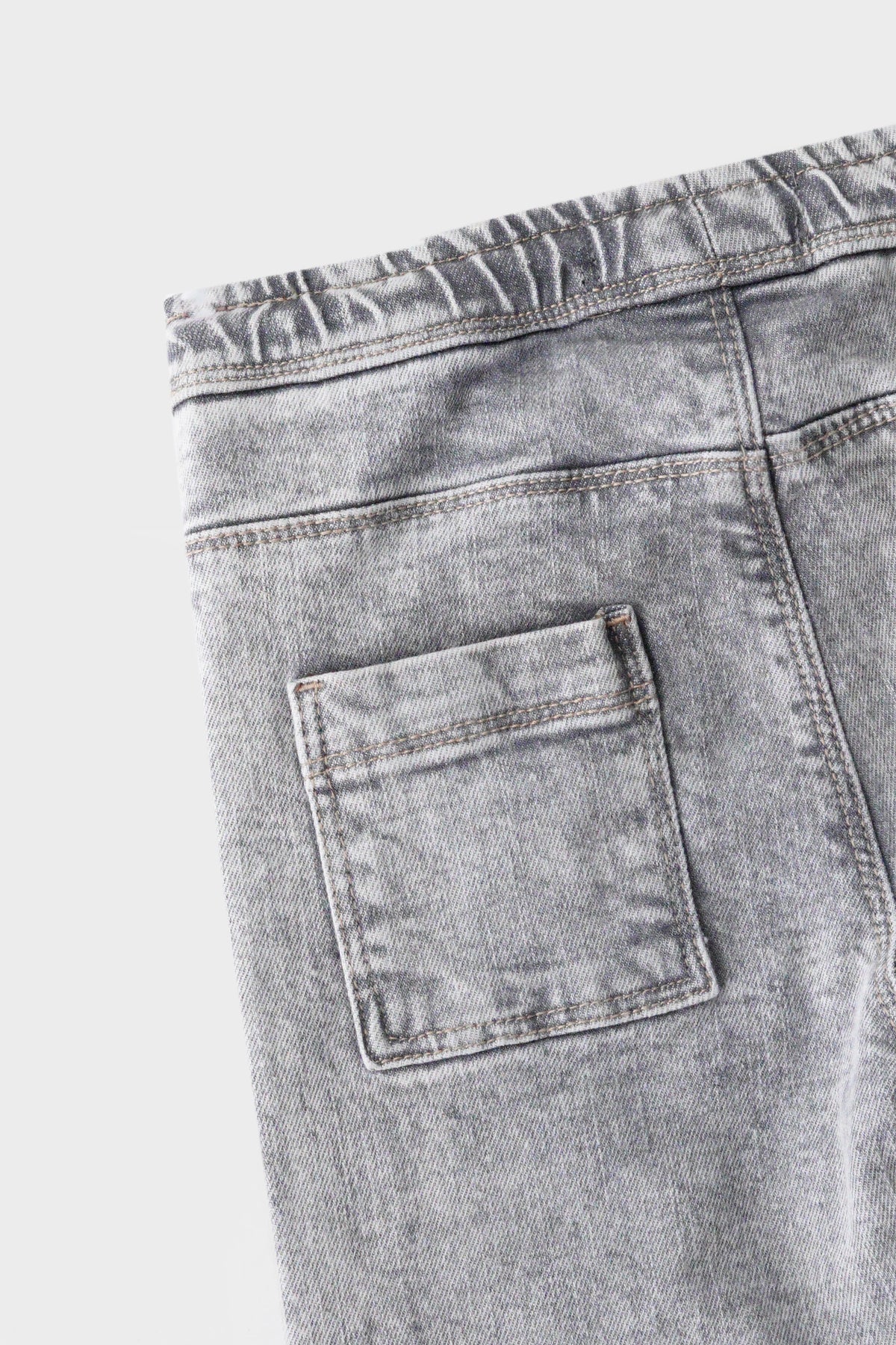 Boys Grey Acid Wash Cargo Denim Jeans