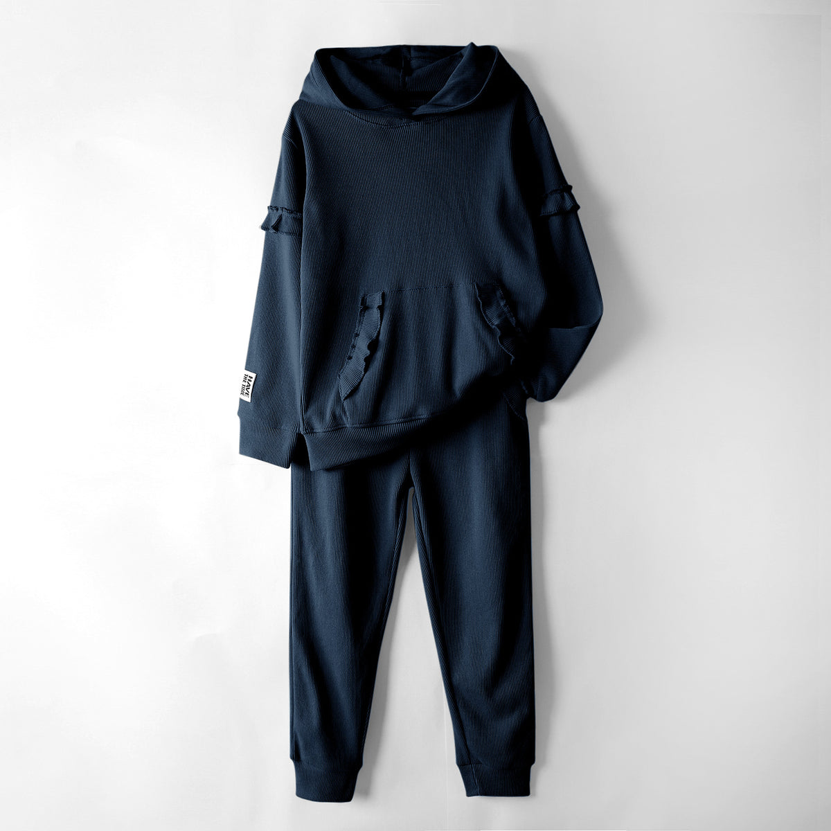 Premium Quality 2 Piece Frill Navy Tracksuit For Girls