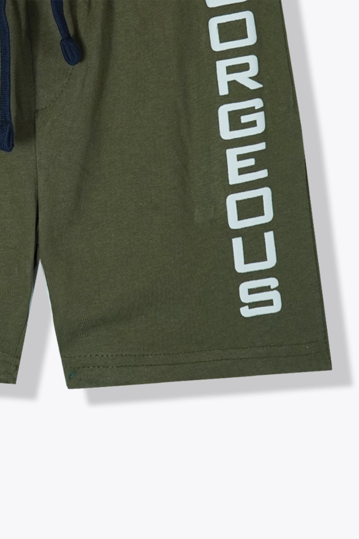 Navy Suit with Printed Green Trousers For Boys