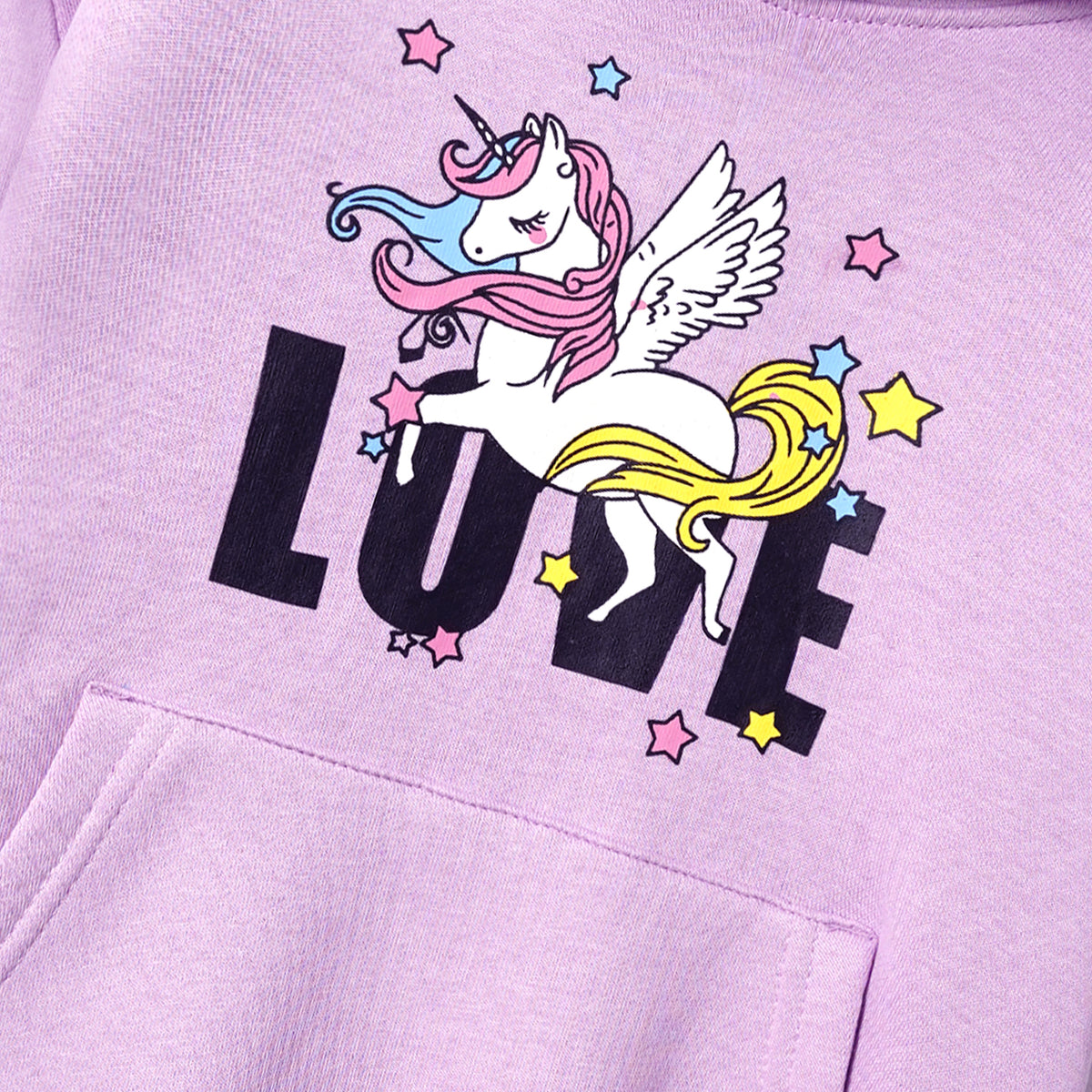 Premium Quality Pink Printed Fleece TrackSuit For Girls