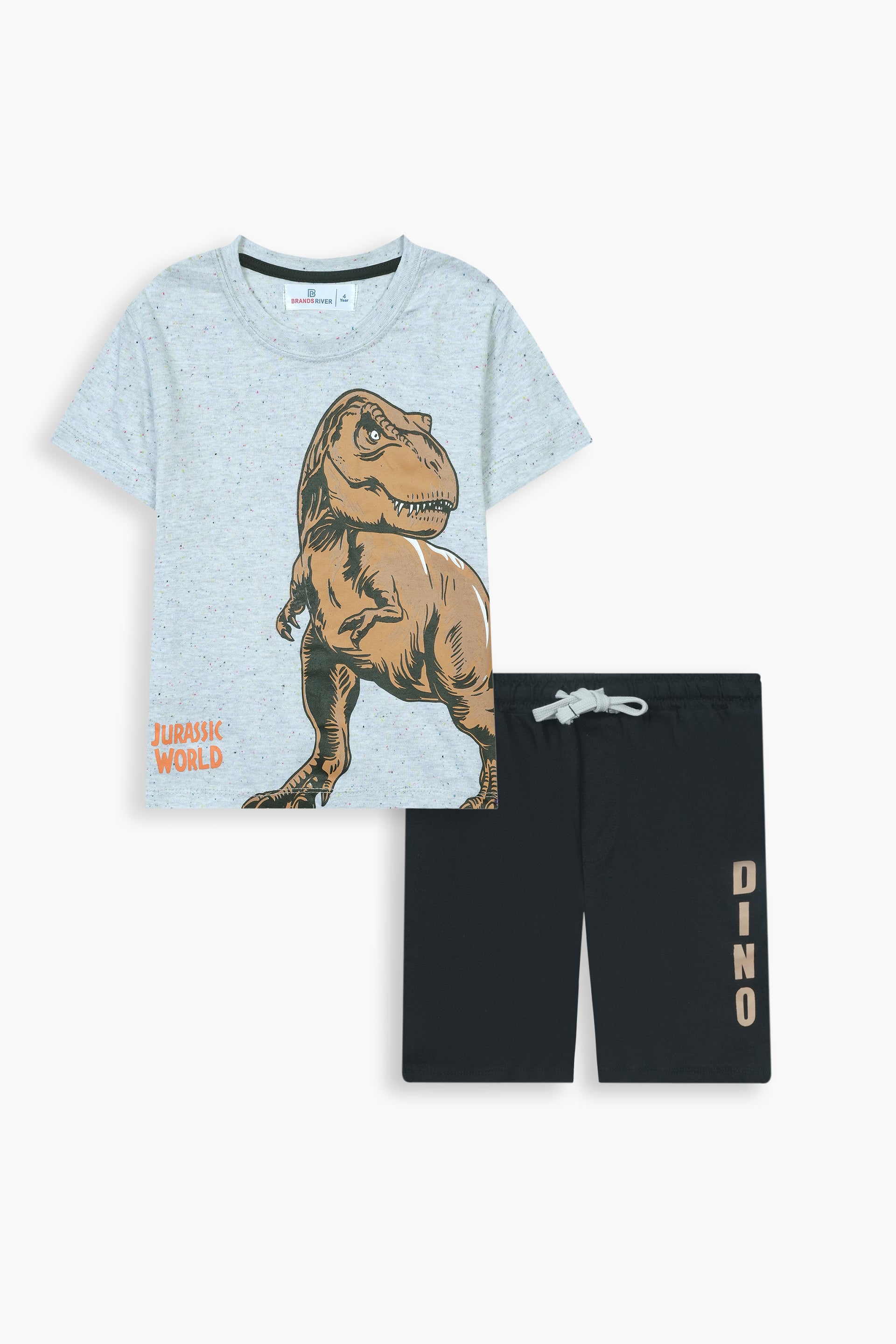 Premium Quality "Dino" Printed Summer Suit For Boys