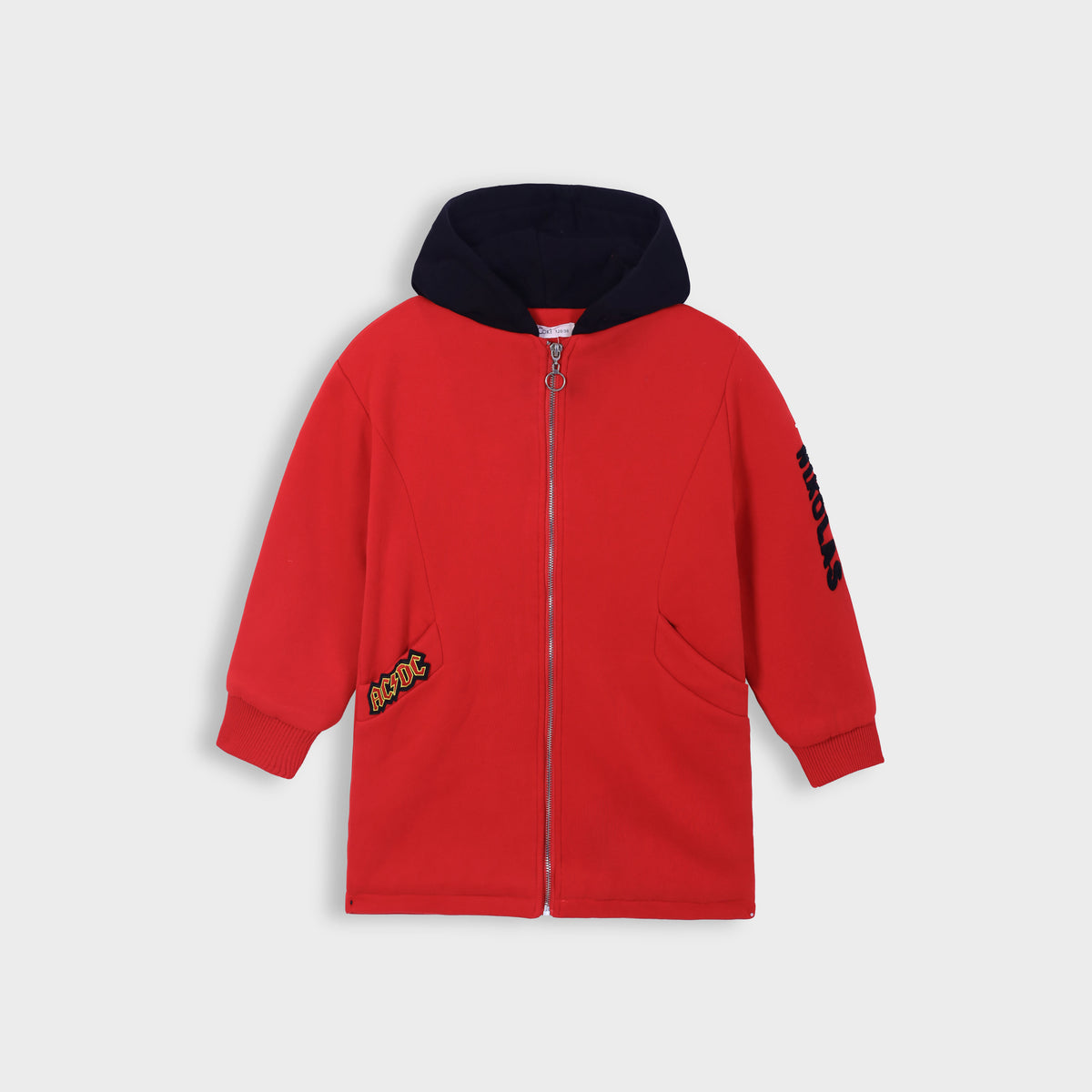 Premium Quality Girls Fleece Red Zipper Hoodie