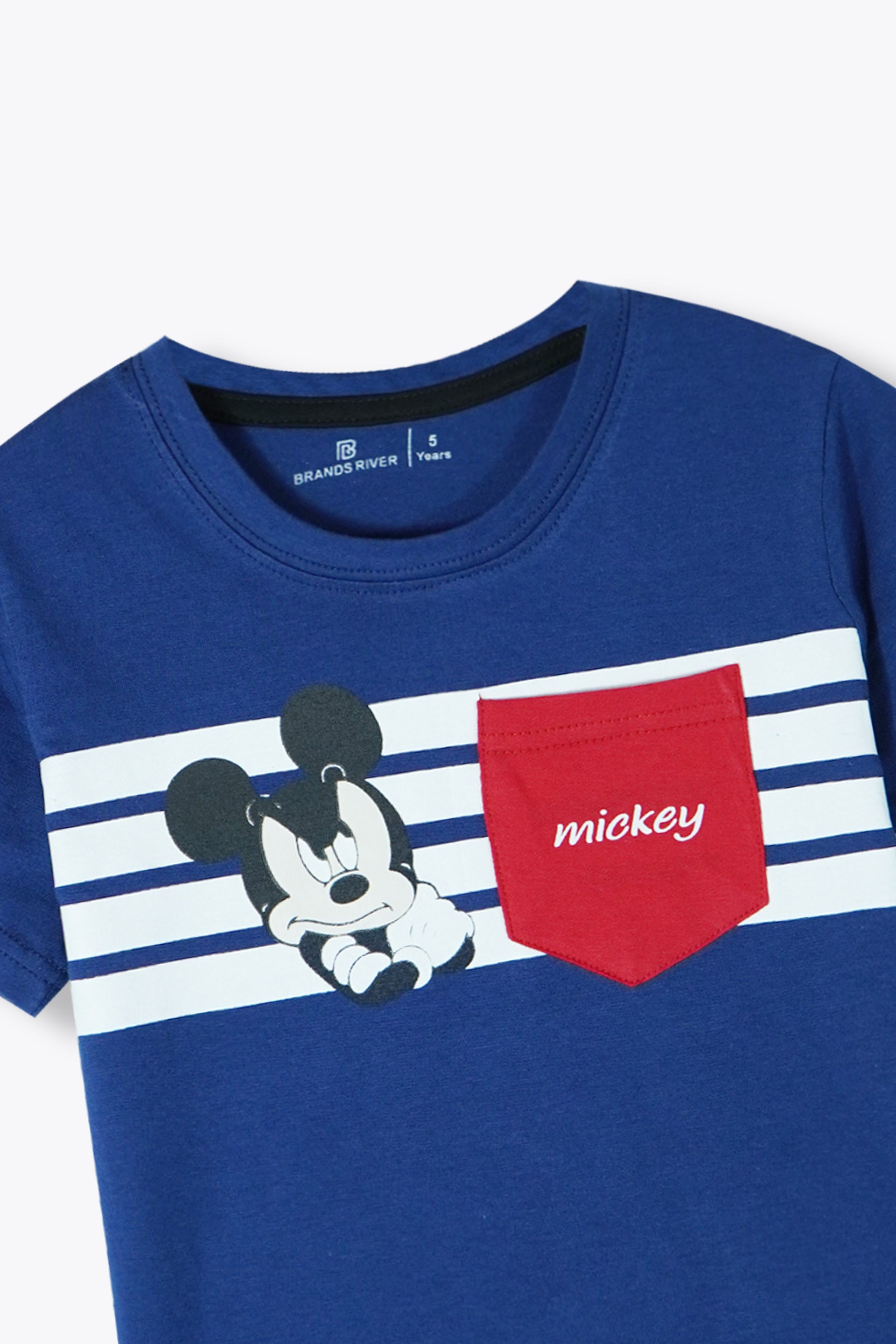 Mickey Mouse Printed Navy Boys Summer Suit with Red Shorts
