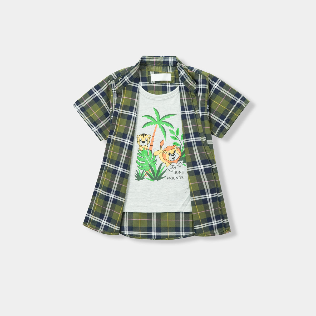 Premium Quality &quot;Jungle&quot; Printed Twofer Shirt For Boys