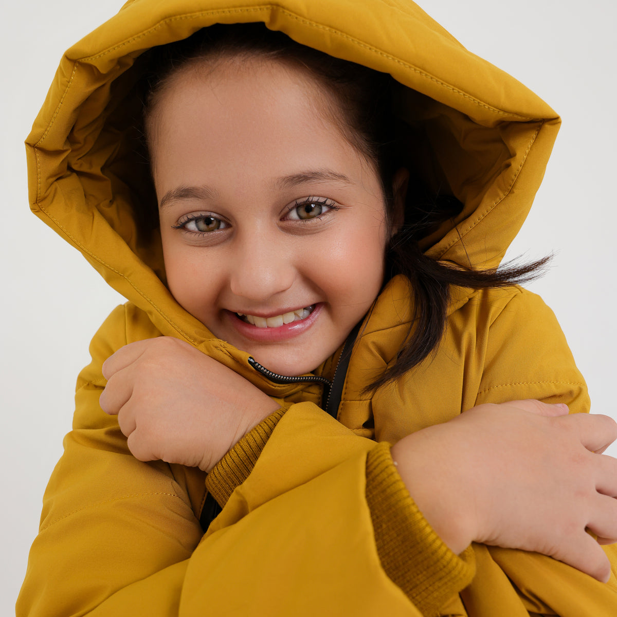 Premium Quality Long Quilted Zipper Hoodie Jacket For Kids